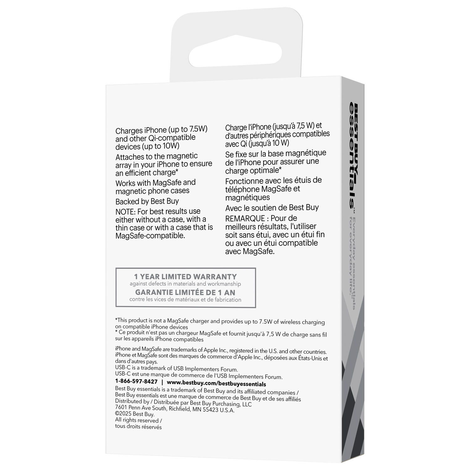 Chargeur sans fil 10 W de Best Buy Essentials - Blanc - Exclusivité de Best Buy