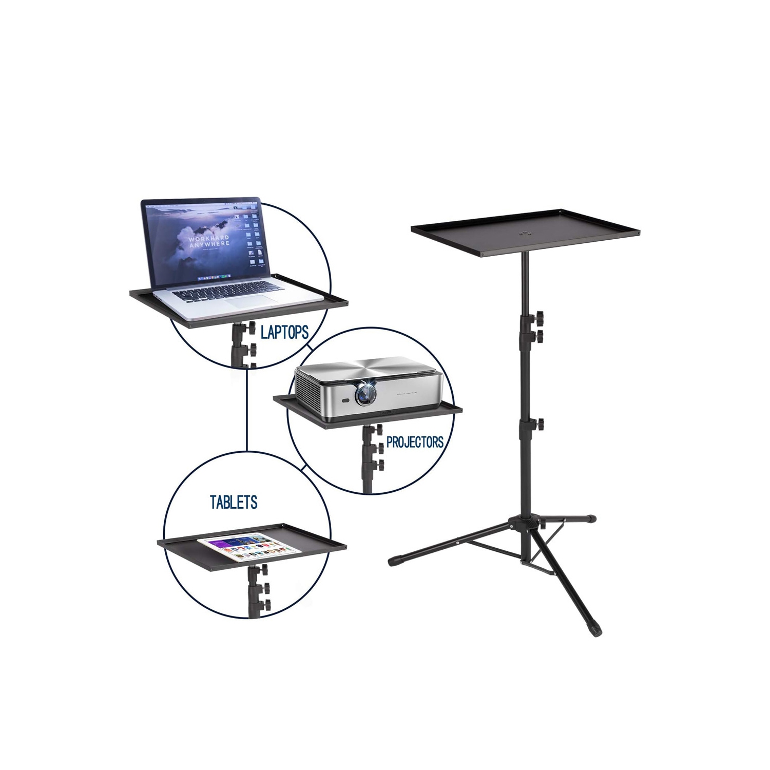 axGear Tripod Floor Stand For Laptop Projector Presentation Heigh Adjustable Foldable