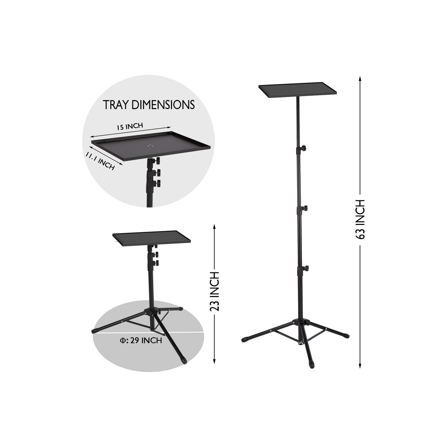 axGear Tripod Floor Stand For Laptop Projector Presentation Heigh Adjustable Foldable