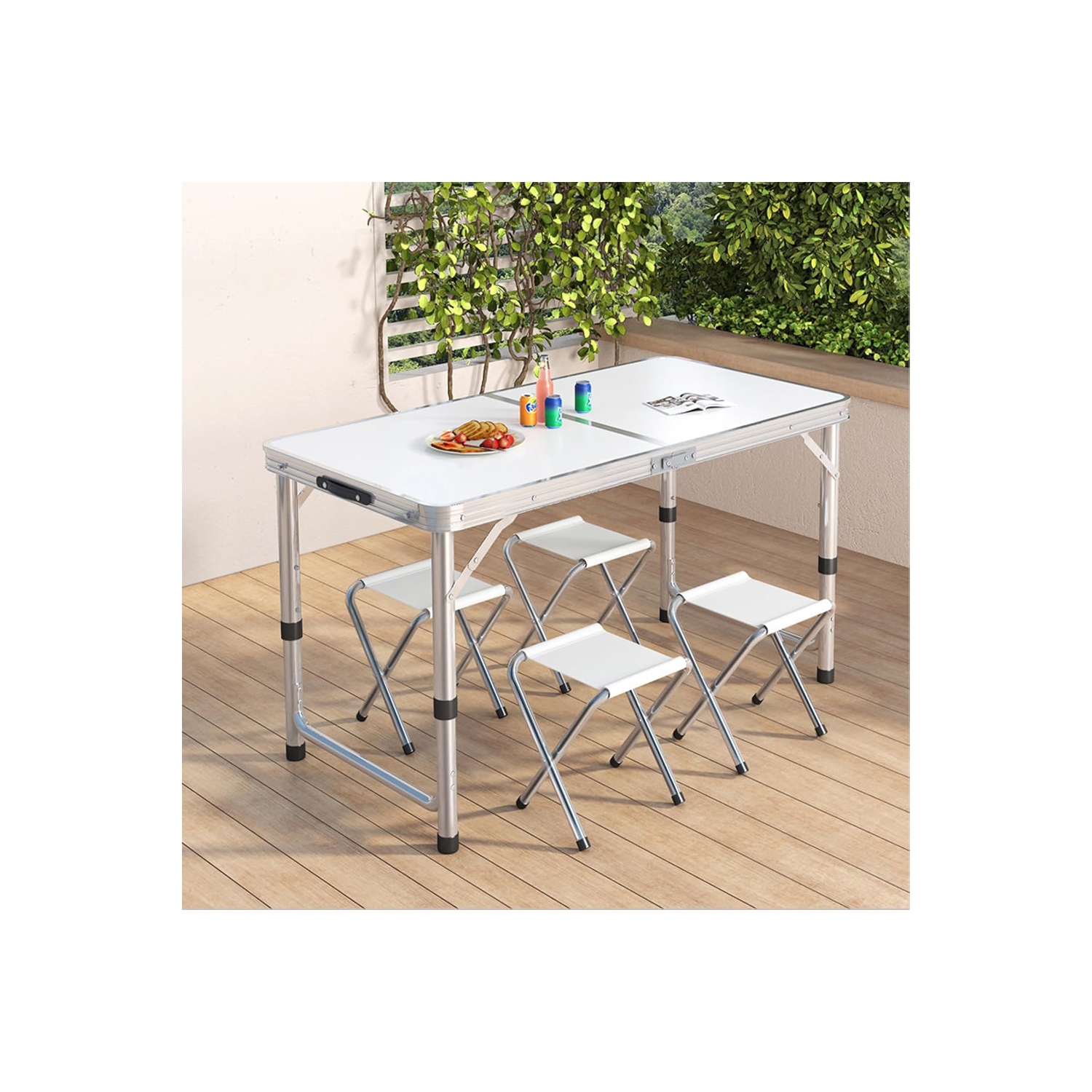 axGear Portable Camping Table Folding Picnic Desk Chair Aluminum Outdoor Dining Stools