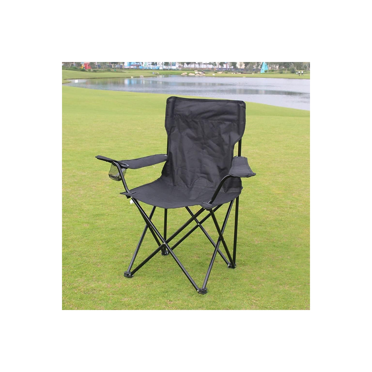 Chaise de camping portative pliante d'extérieur polyvalente d'AxGear - Porte-gobelet de plage