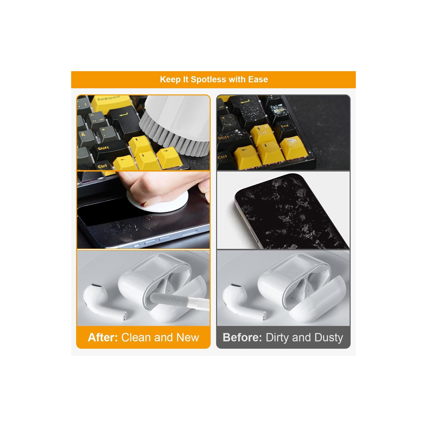 axGear 20 in 1 Multifunctional Electronic Device Cleaning Brush Tool Cleaner Kit