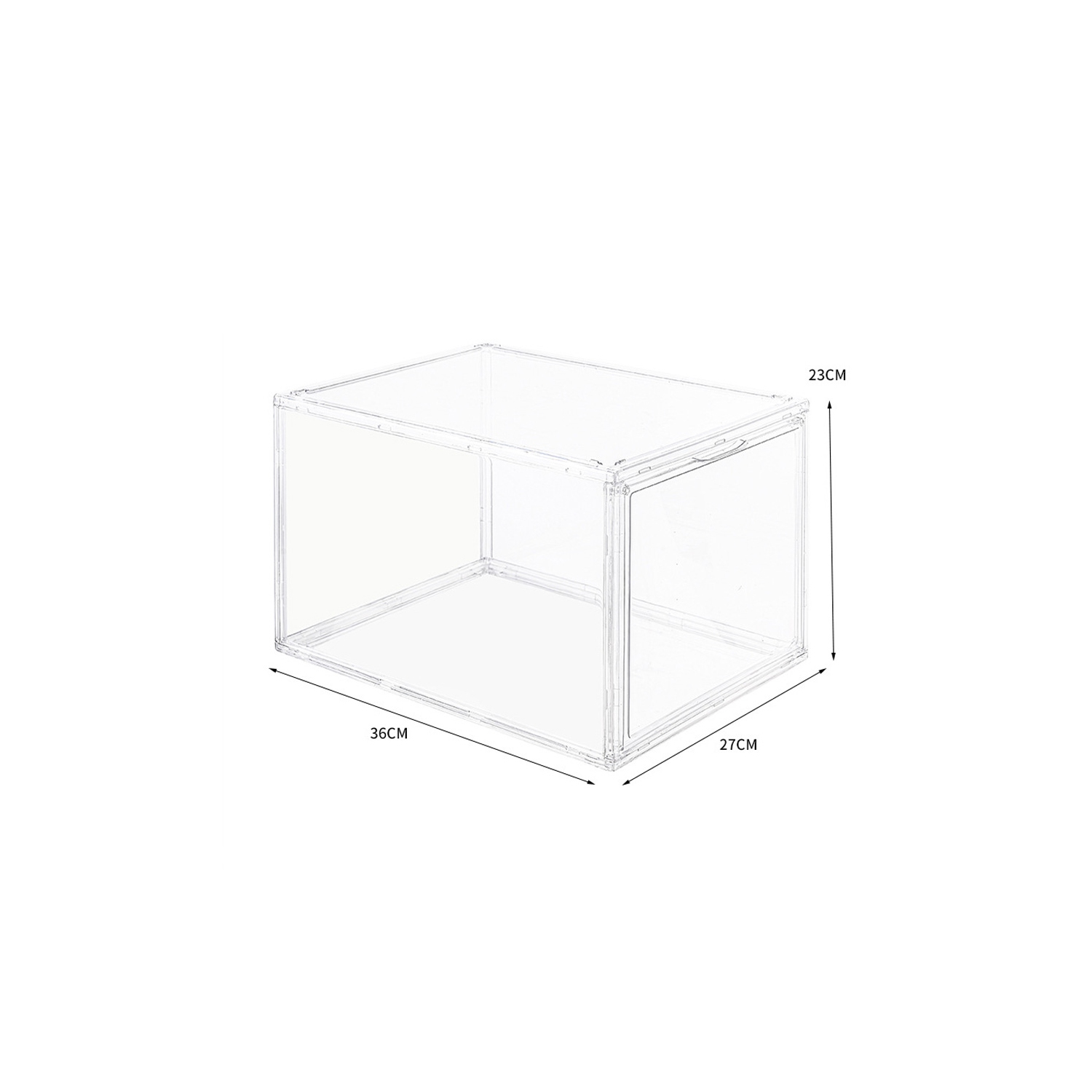 Boîte à chaussures empilable d'AxGear – Présentoir transparent et pliable, super transparent, boîte de 1