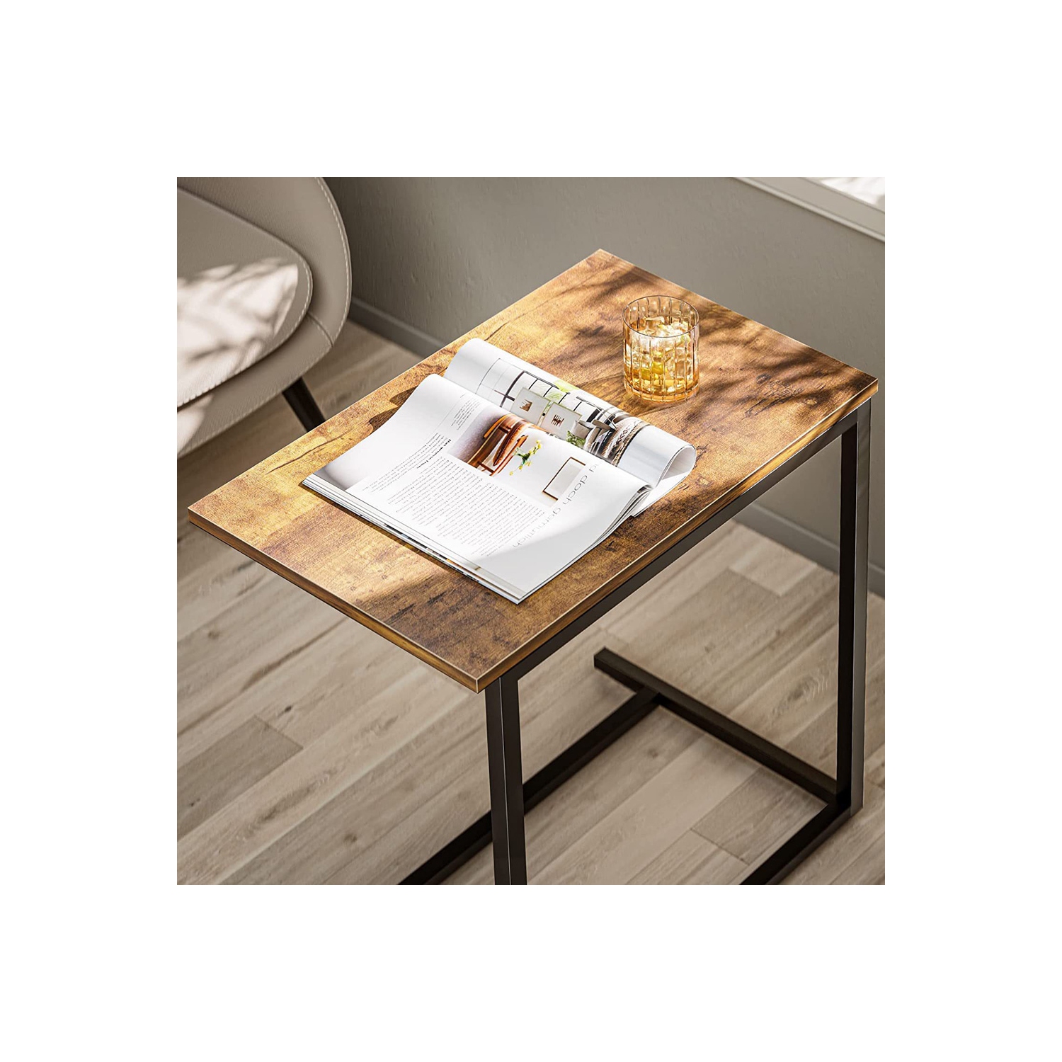 axGear Coffee Table Sofa Side End Table Living Room Bedside Tea Couch C Sharp Metal