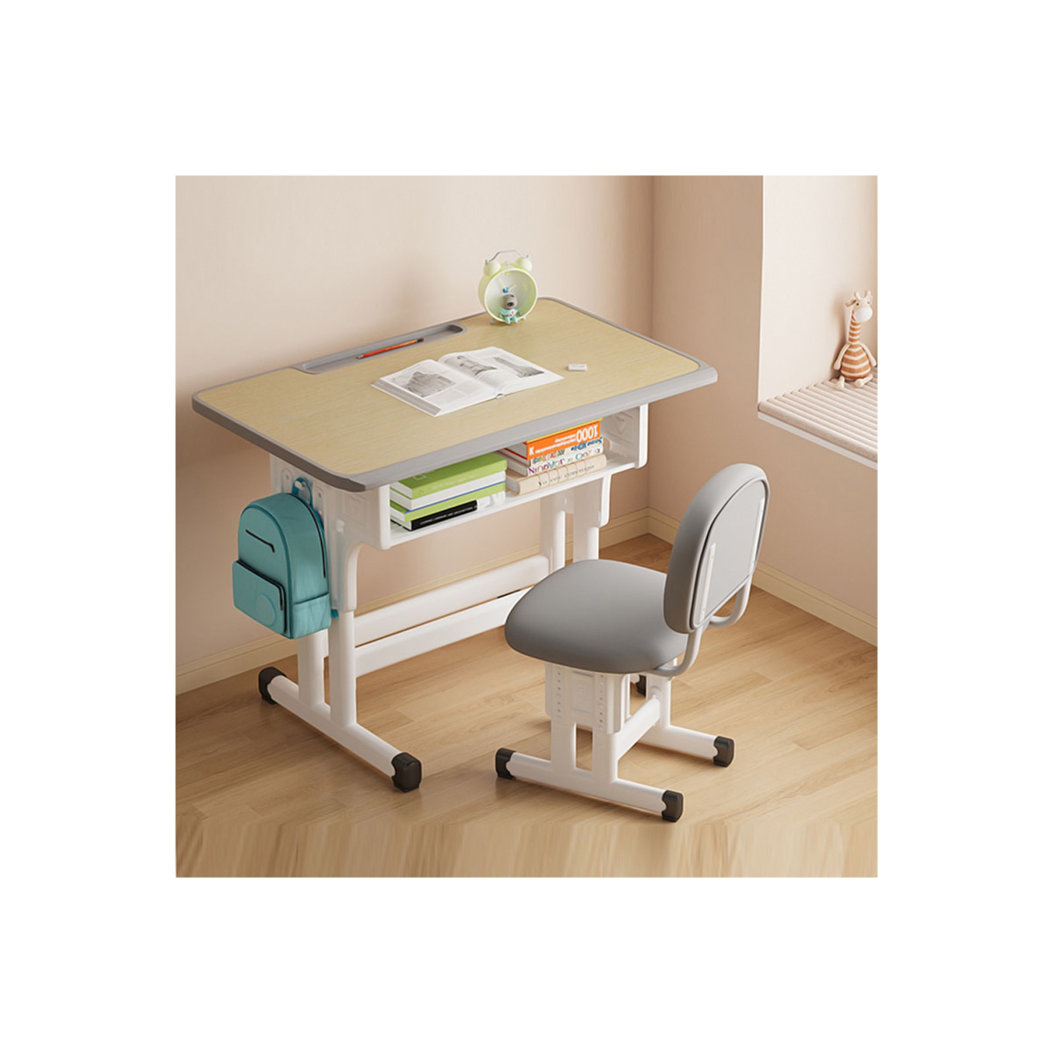 axGear Kids Study Desk & Chair Height Adjustable with Drawer School Table