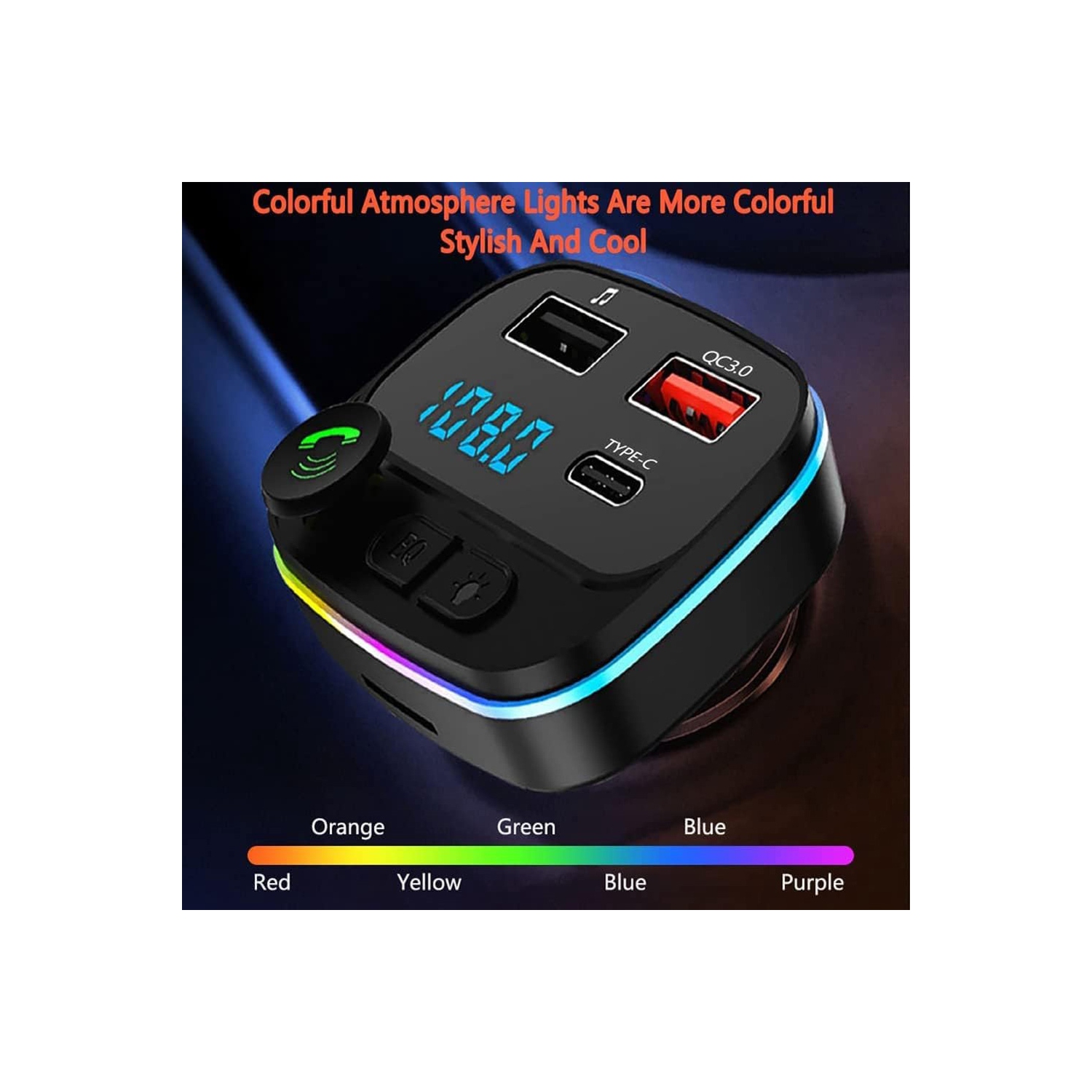 Émetteur FM Bluetooth pour l'auto d'AxGear; USB de type C; Recharge PD; Lecteur MP3 TF