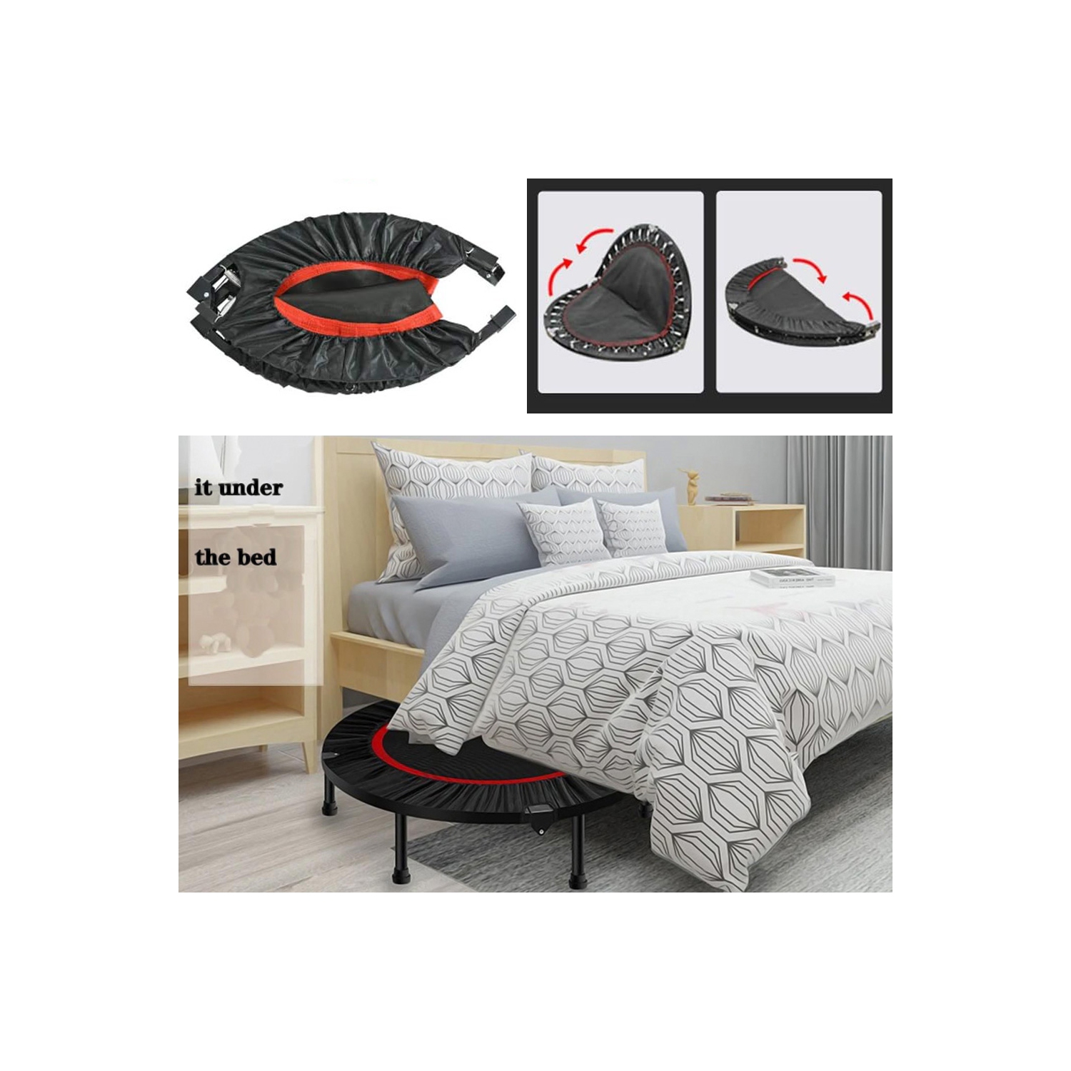 axGear Trampoline 40 Inch Indoor Outdoor Home Fitness Exercise Foldable Rebounder