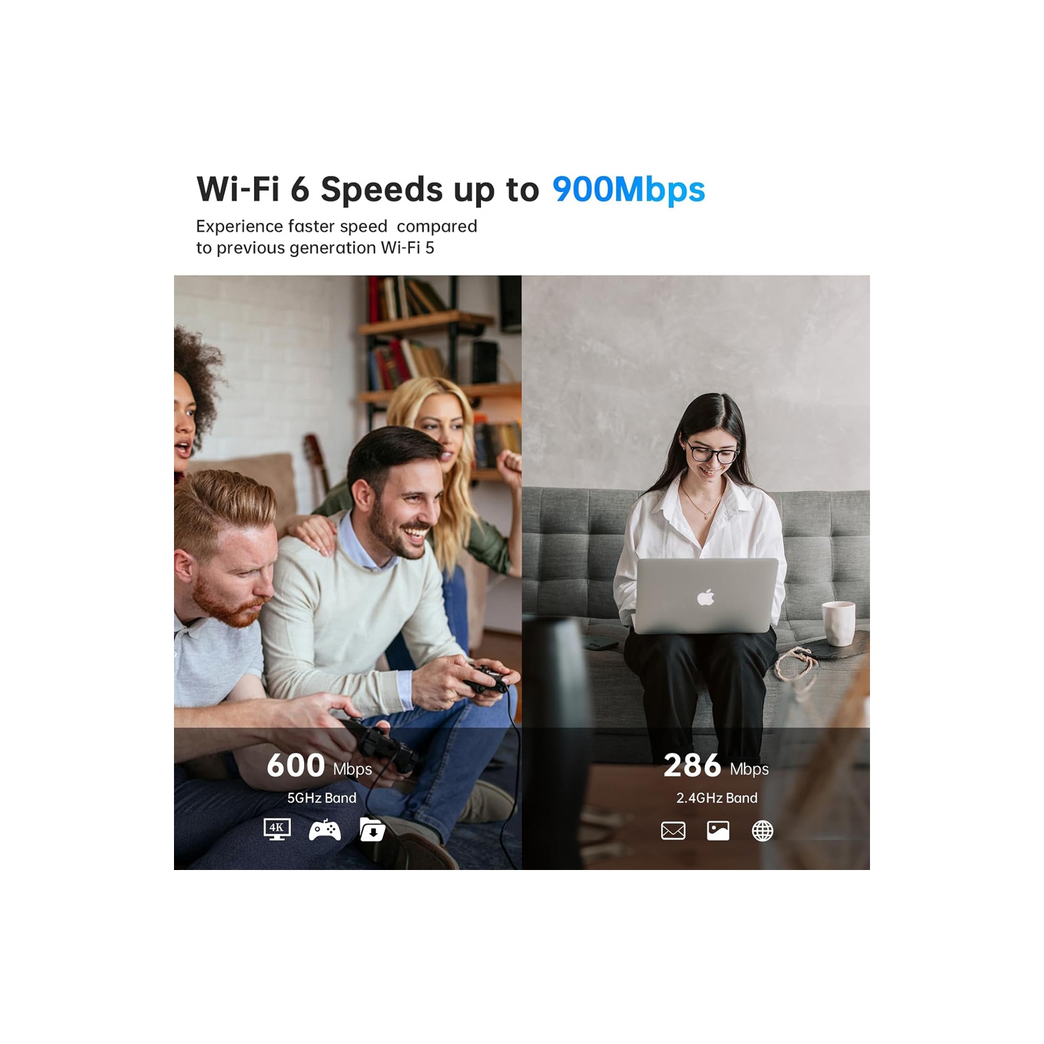 Adaptateur USB Wi-Fi 6 d'AxGear Clé Bluetooth 5,3 Carte réseau sans fil bibande