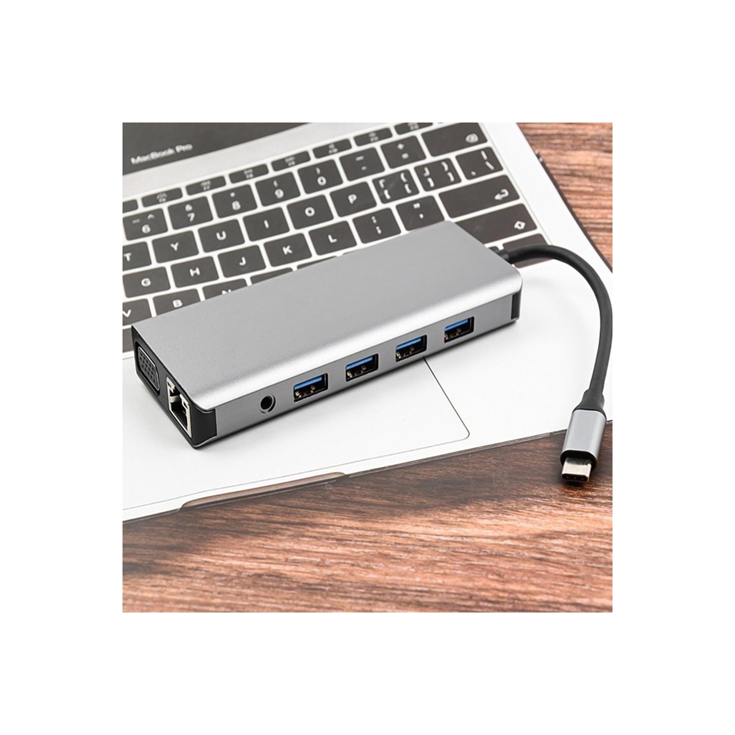 axGear USB Type C Dual HDMI VGA Adapter Card Reader USB 3.0 HUB Screen Mirror
