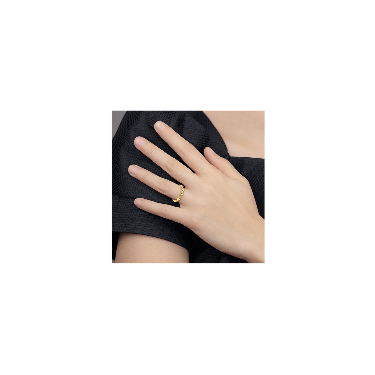 Ladies Yellow Plated Sterling Silver Mariner Link Band Ring