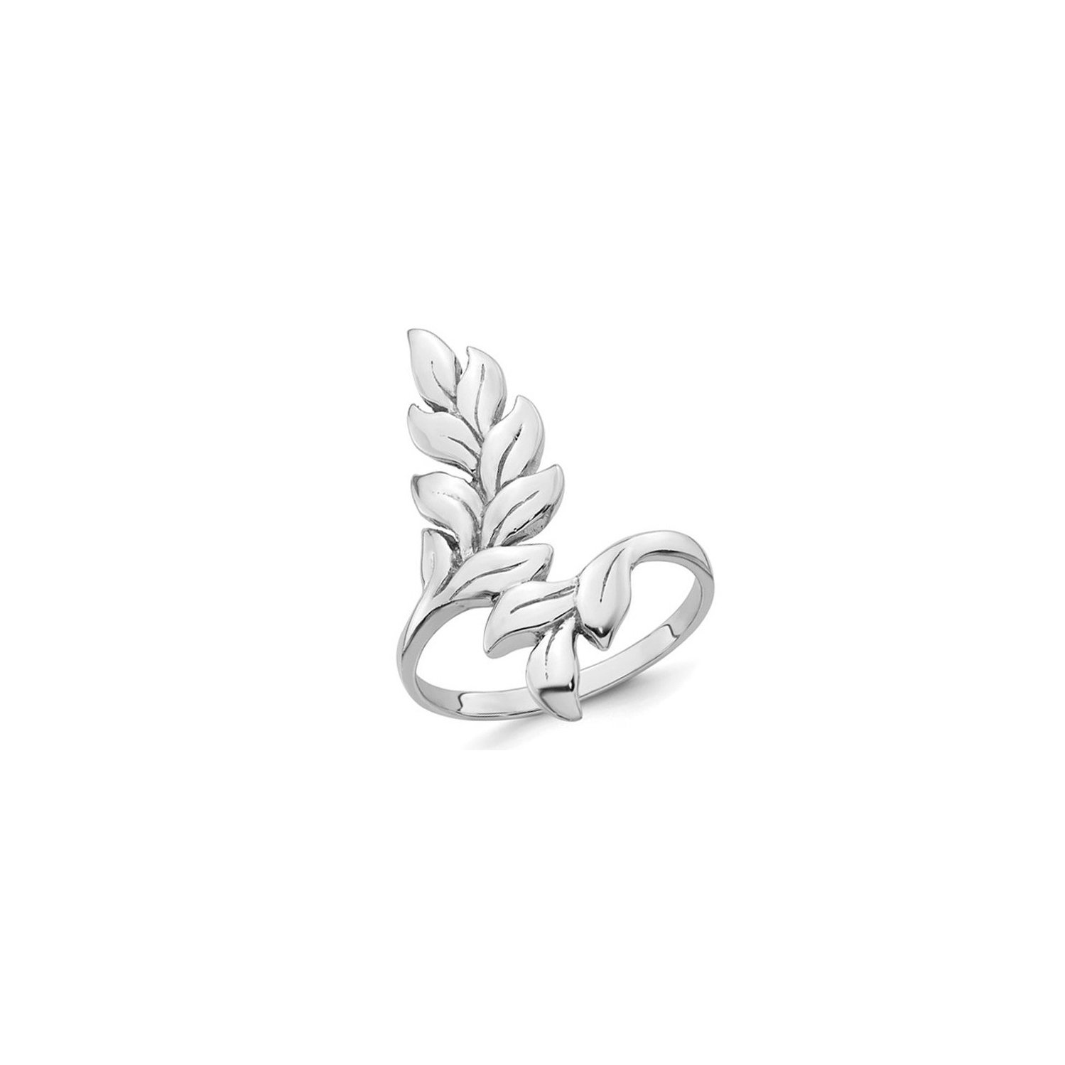 Sterling Silver Polished Leaf Ring