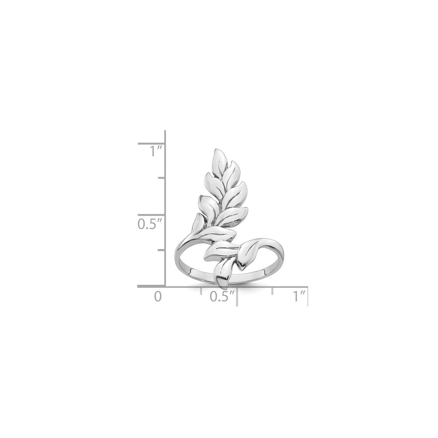 Sterling Silver Polished Leaf Ring