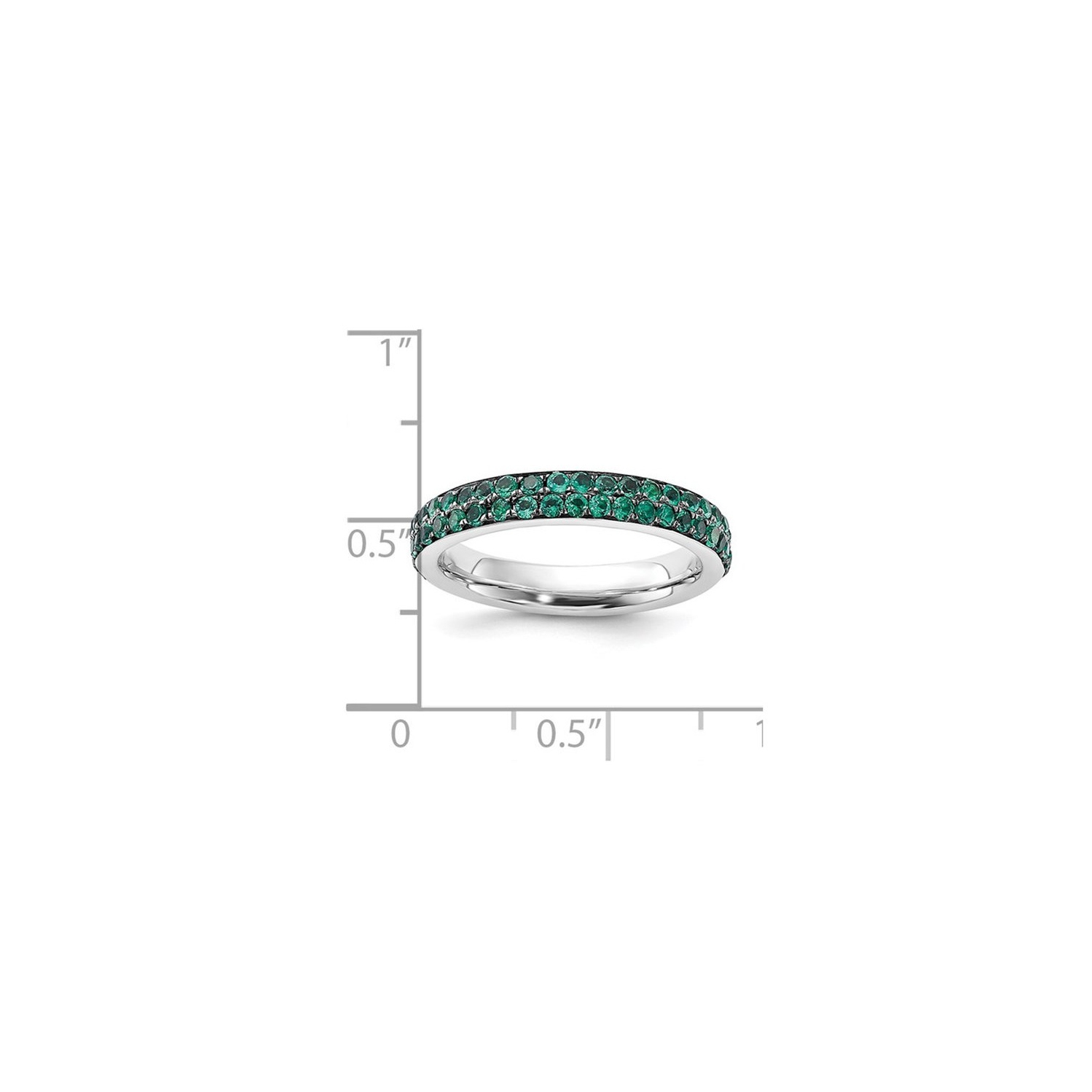 1.20 Carat Leb-Created Emerald Eternity Band Ring in Sterling Silver