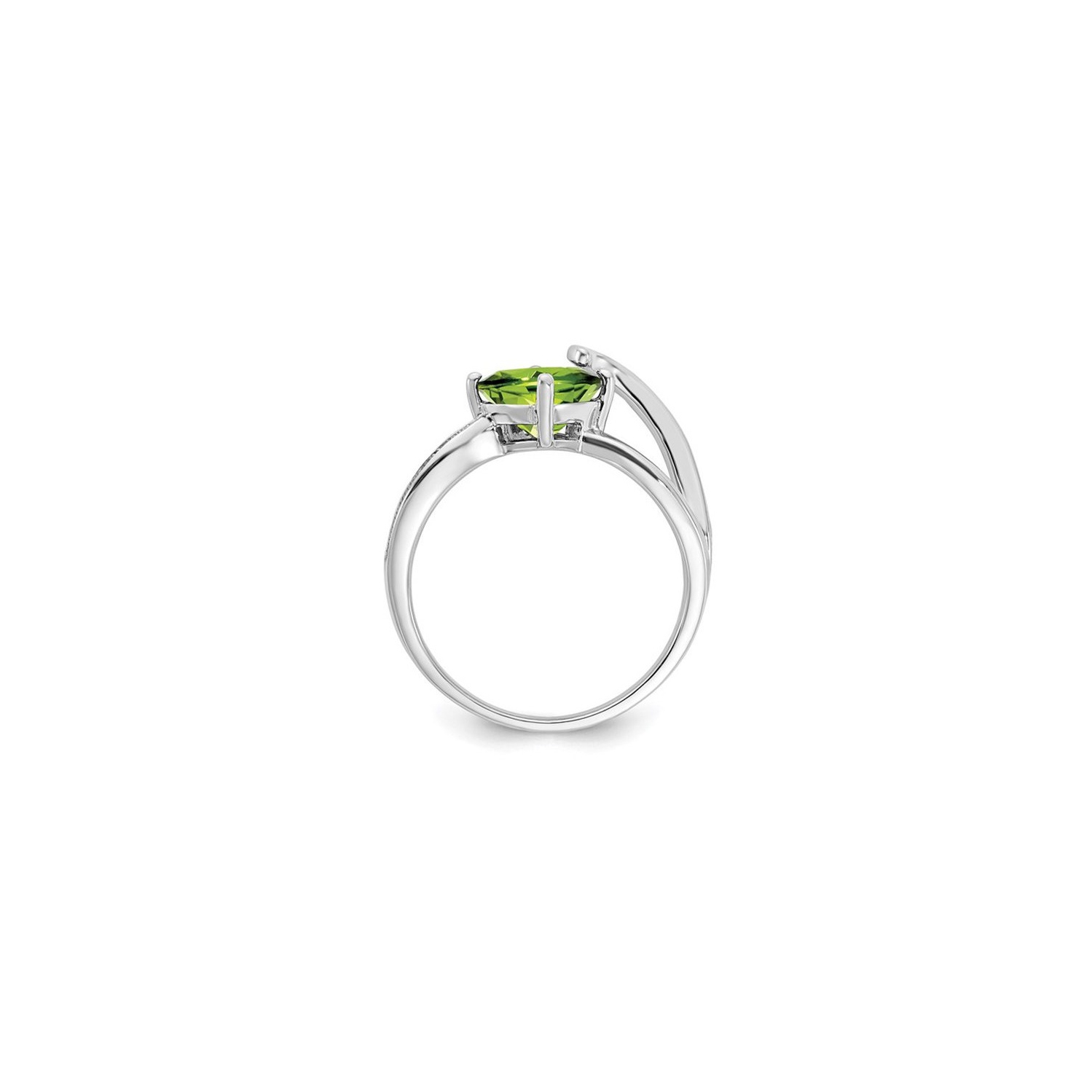 Bague en argent sterling avec péridot taille coussin d'1,35&nbsp;carat