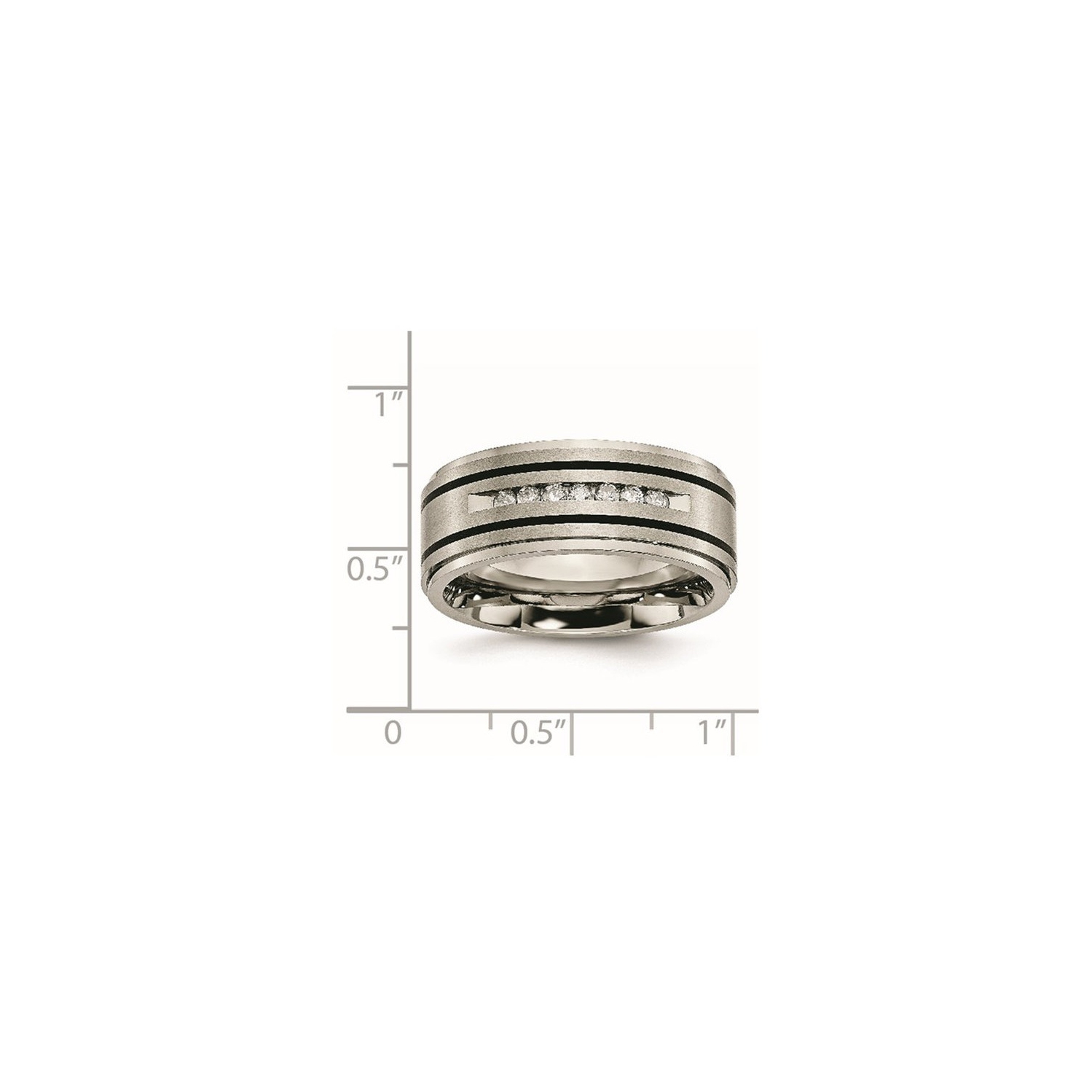 Mens 1/4 Carat Diamond Titanium 9mm Band Ring