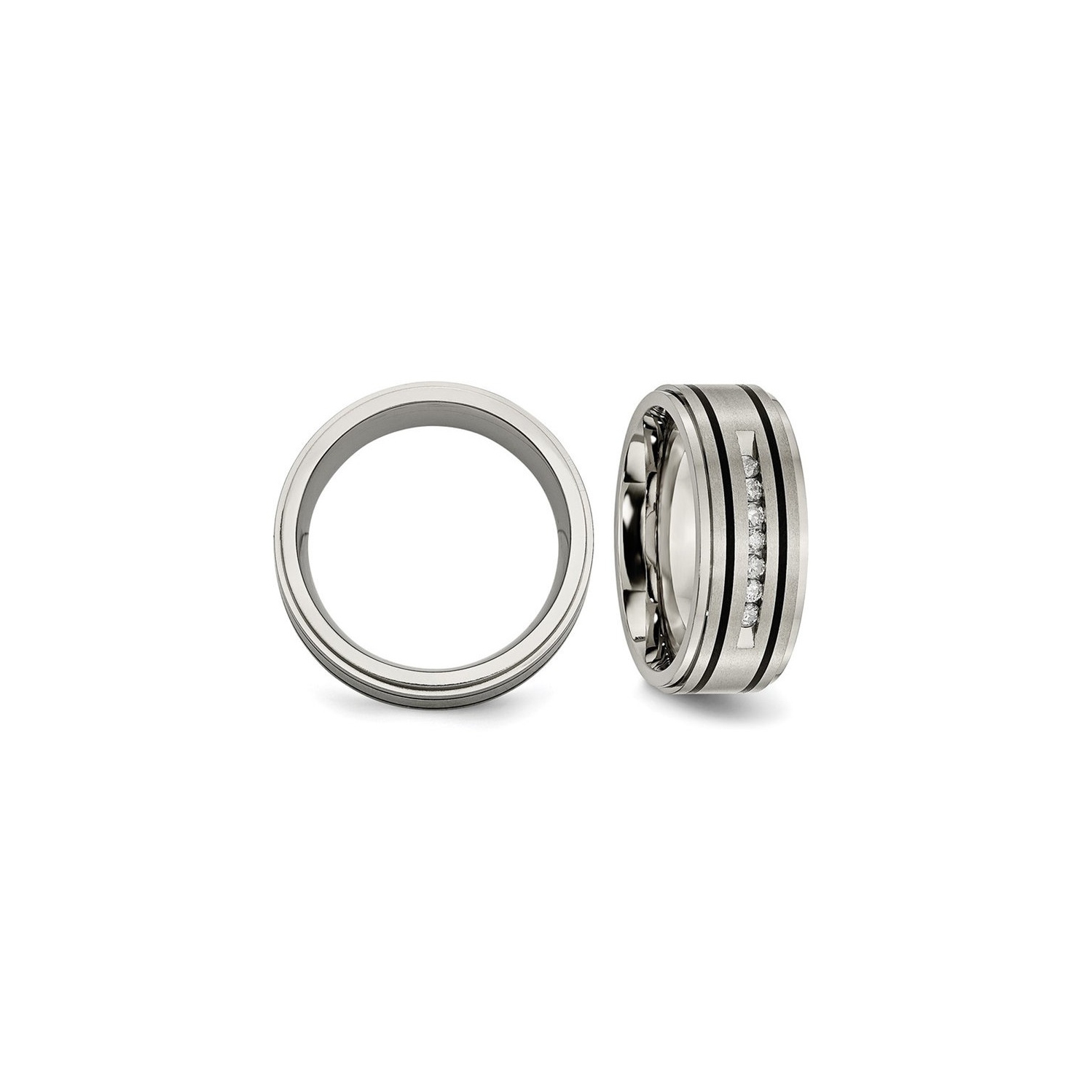 Mens 1/4 Carat Diamond Titanium 9mm Band Ring