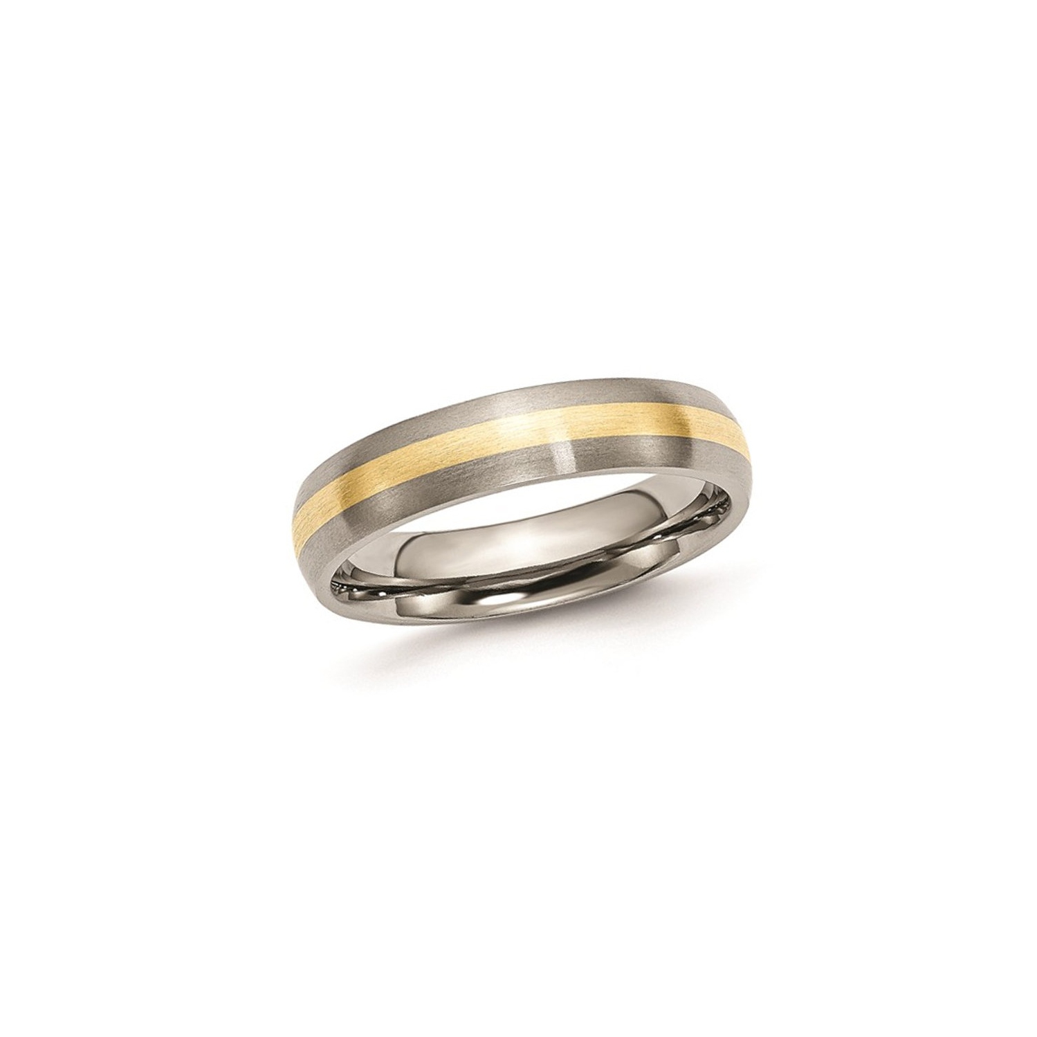 Mens or Ladies Titanium 5mm Yellow Plated Wedding Band Ring