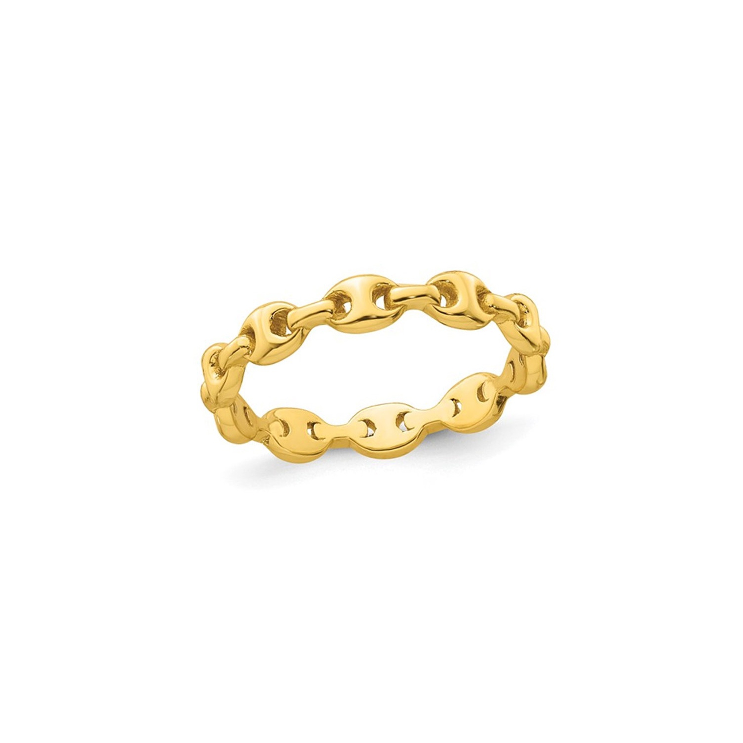 Ladies Yellow Plated Sterling Silver Mariner Link Band Ring