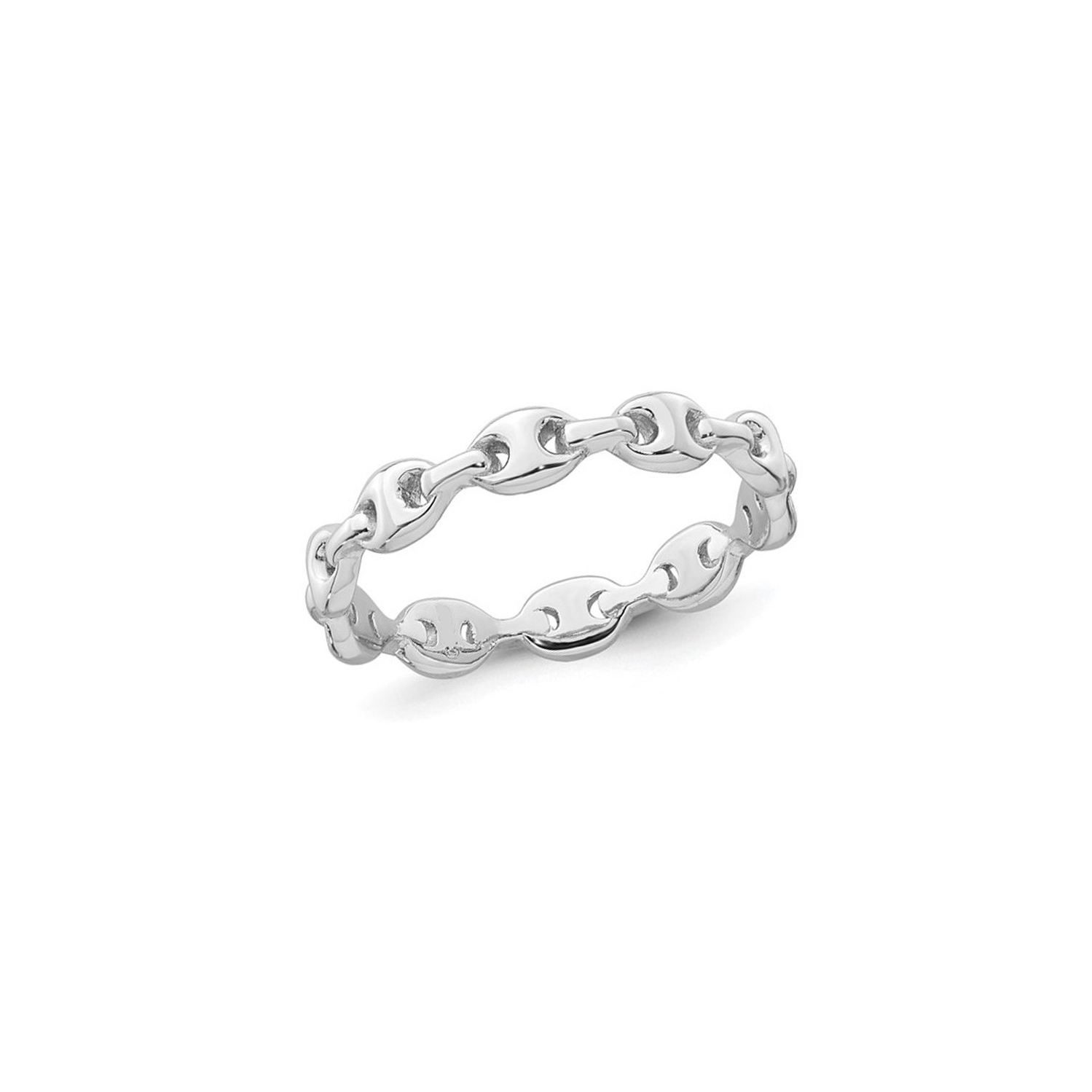 Ladies Sterling Silver Mariner Link Band Ring