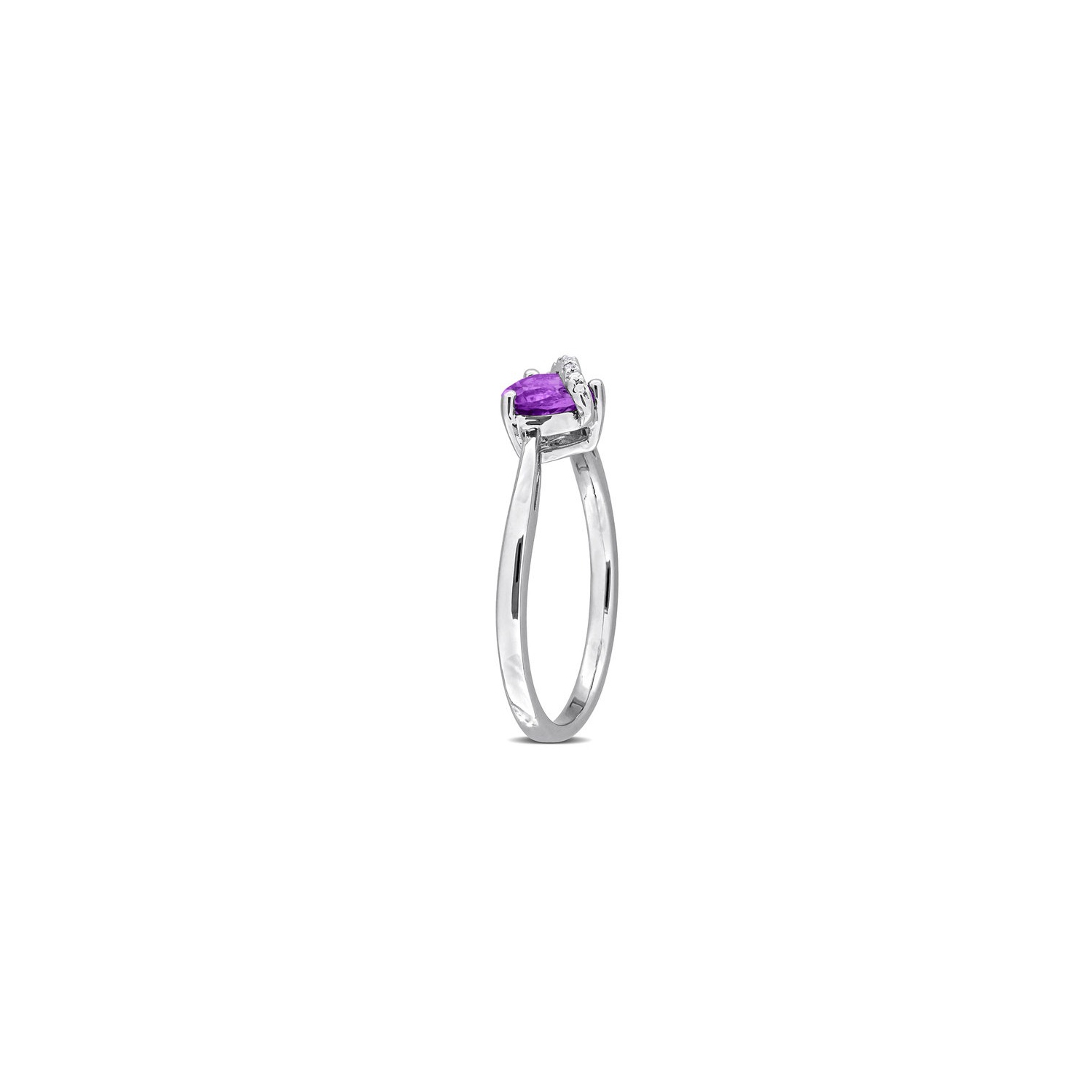 1/2 Carat Amethyst Heart Ring in Sterling Silver