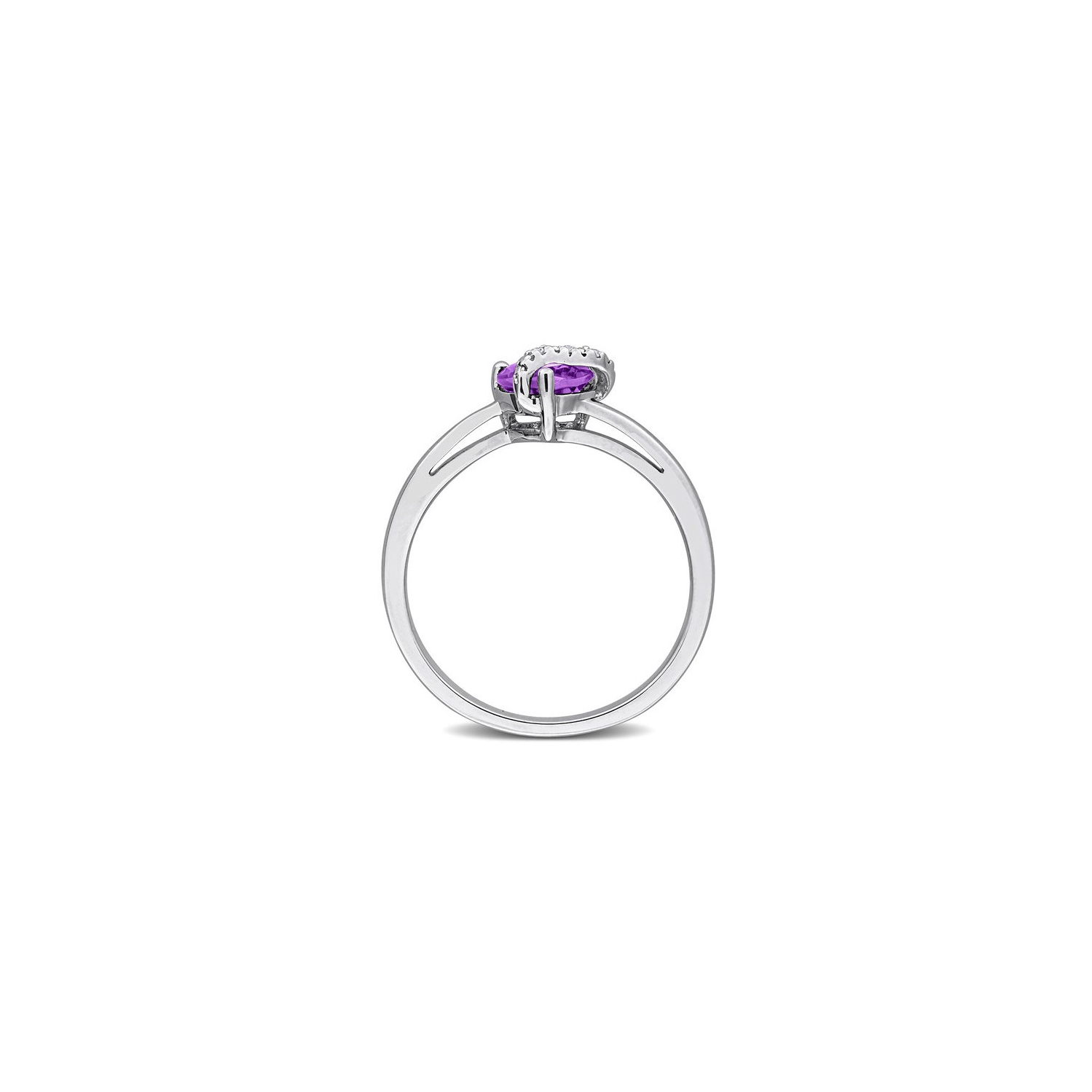 1/2 Carat Amethyst Heart Ring in Sterling Silver