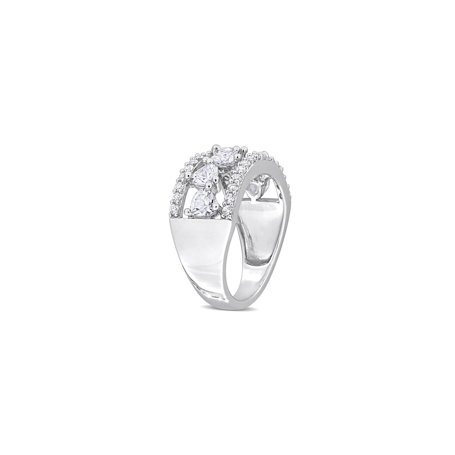 2.22 Carat Lab-Created White Sapphire Anniversary Band Ring in Sterling Silver
