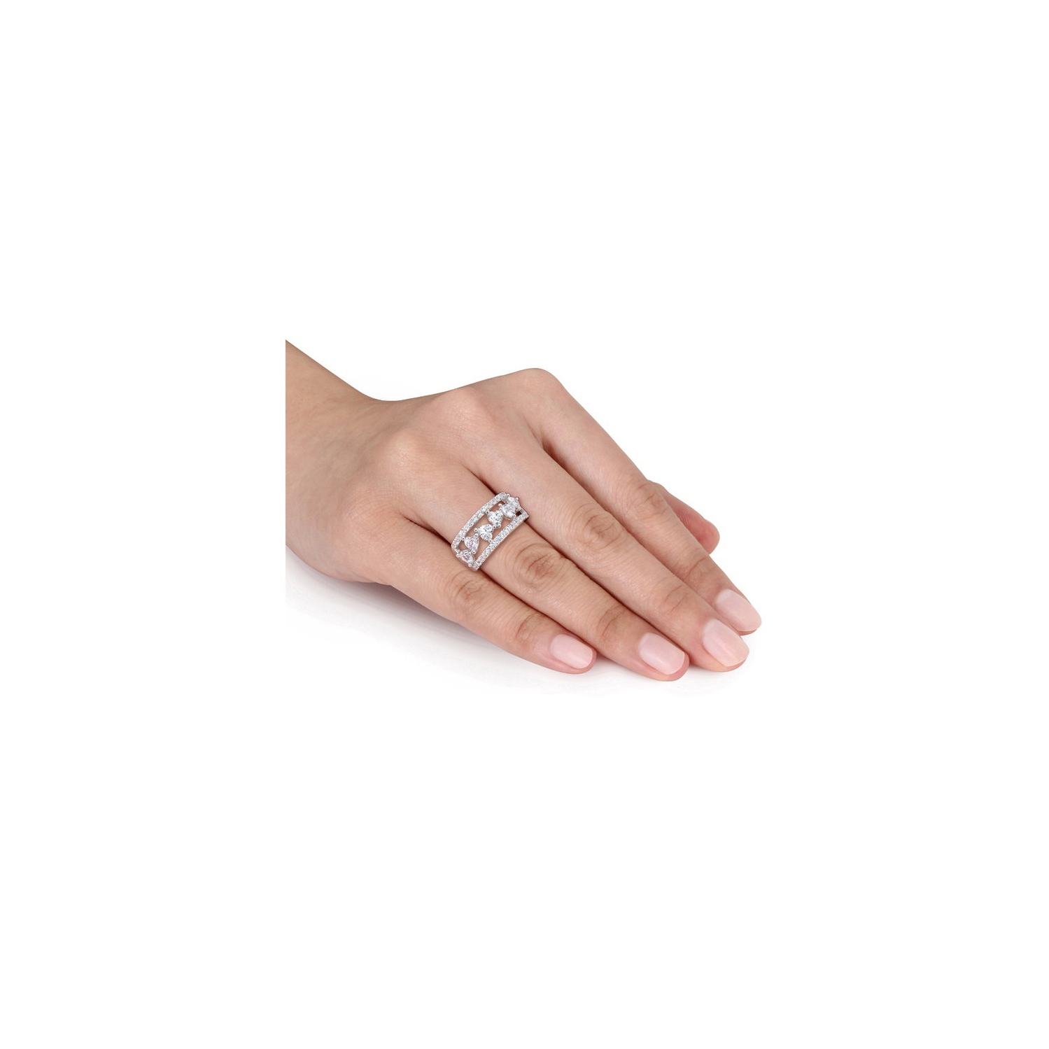2.22 Carat Lab-Created White Sapphire Anniversary Band Ring in Sterling Silver