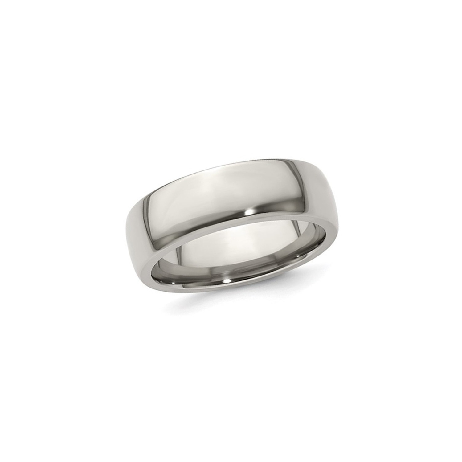 Mens Titanium Polished Wedding Band Ring