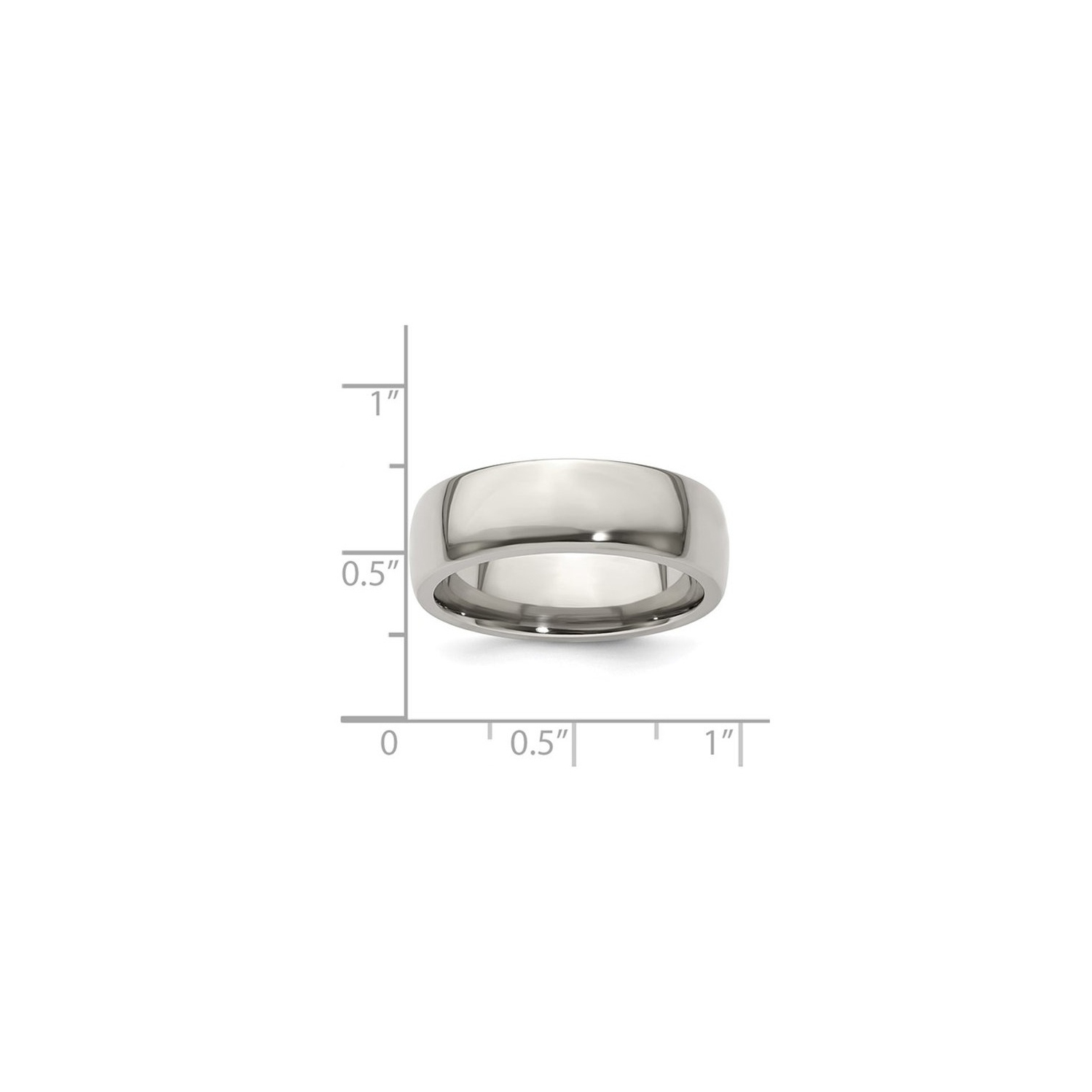 Mens Titanium Polished Wedding Band Ring