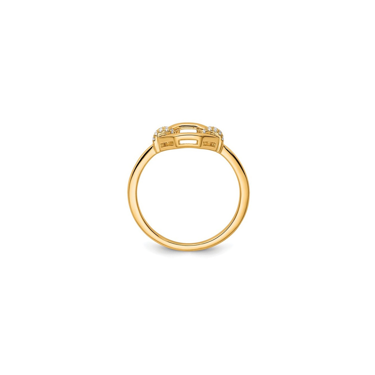 Bague en or jaune 14 ct avec octogon géométrique à diamants 1 ct (TAILLE 7)