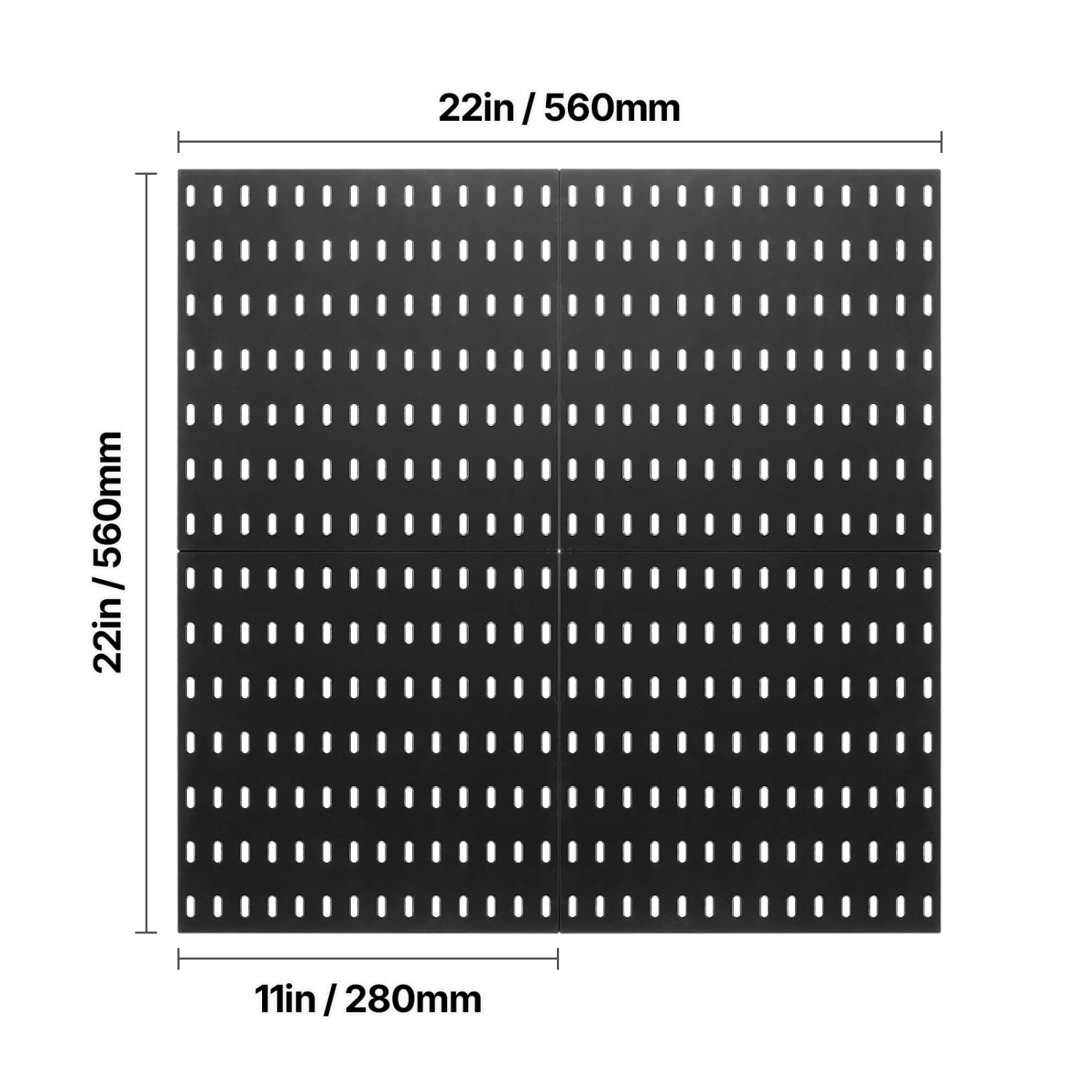 VEVOR 11" x 11" Pegboard Combination Kit, Plastic Pegboard, 4 Panels, Peg Board Wall Organizer Kit with Accessories, for Garage Tool Storage Kitchen