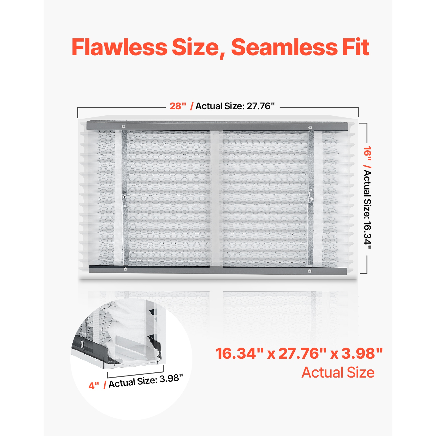 VEVOR 16 x 28 x 4 Furnace Filter, MERV 13 HVAC Ac Filters,12-Month Electrostatic Pleated Air Conditioner Filters, 2-Pack for Capturing Dust