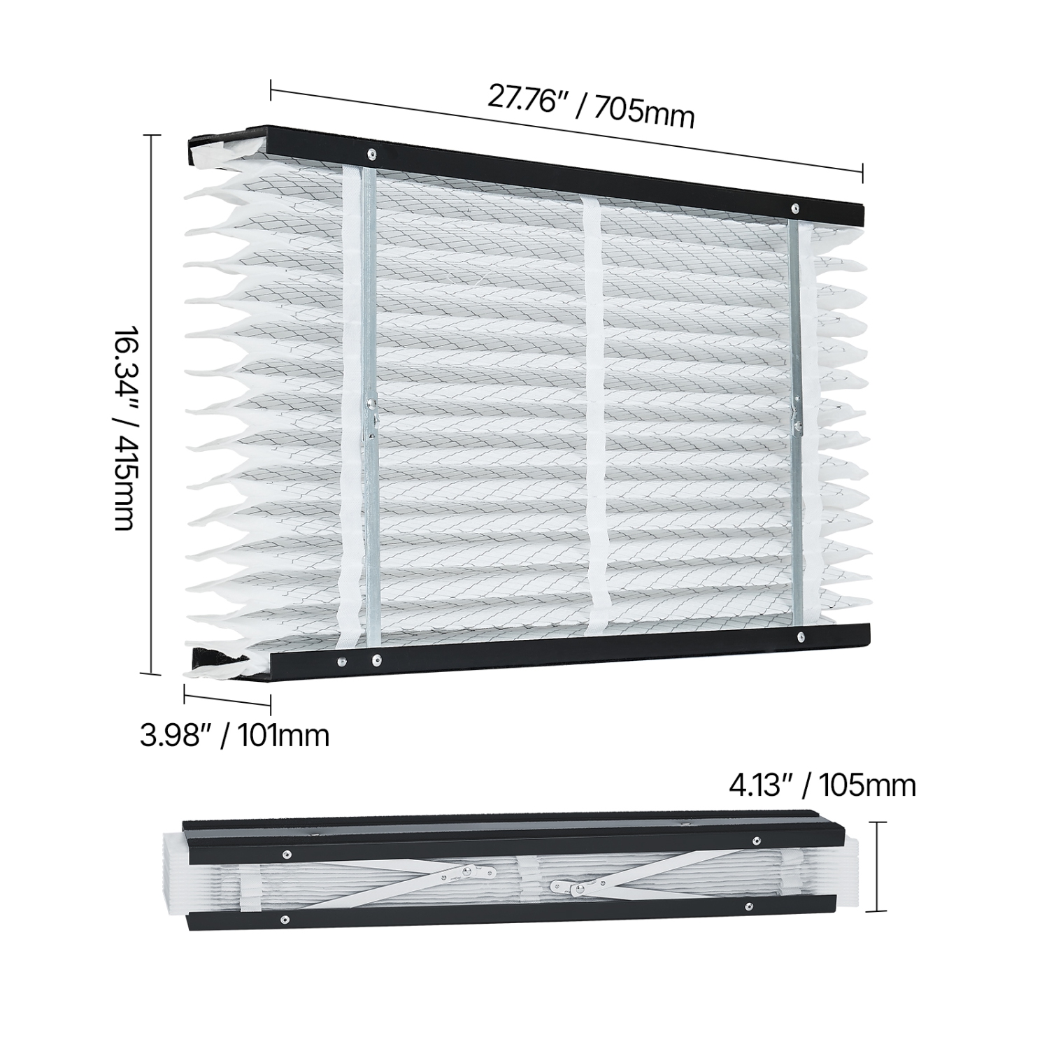 VEVOR 16 x 28 x 4 Furnace Filter, MERV 13 HVAC Ac Filters,12-Month Electrostatic Pleated Air Conditioner Filters, 2-Pack for Capturing Dust