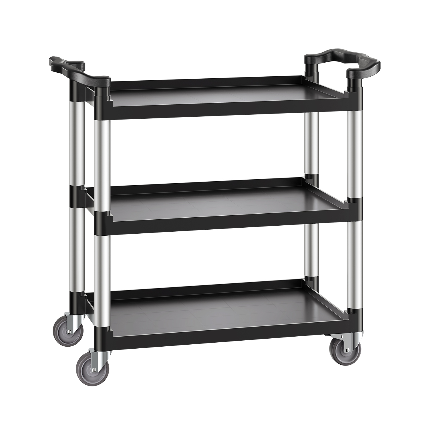 VEVOR 3-tier Utility Plastic Cart,500 lbs Load Capacity,with 360° Swivel Wheels,31.1 x 19.3-inch Food Service Cart for Warehouse, Office, Home,