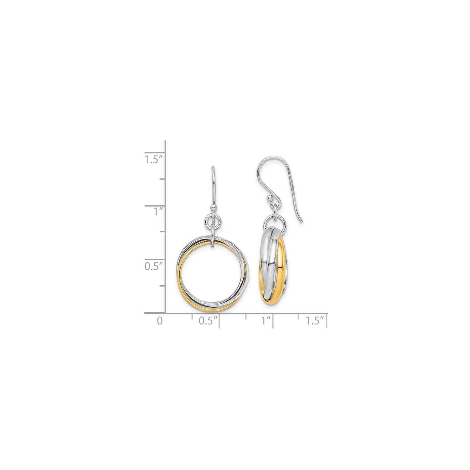 Gold Plated Sterling Silver Dangle Circle Earrings