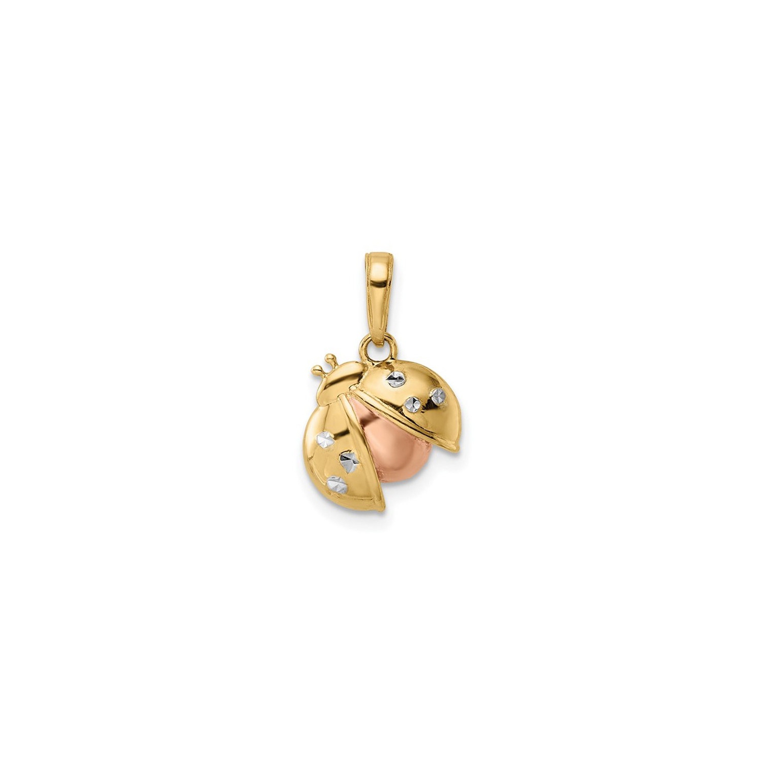 14K Yellow and Rose Gold Ladybug Pendant Charm