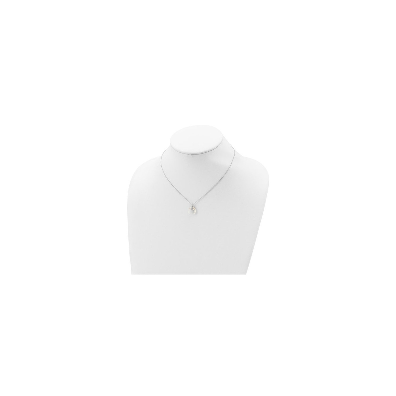 Sterling Silver Mother of Pearl Moon Pendant Necklace with Chain