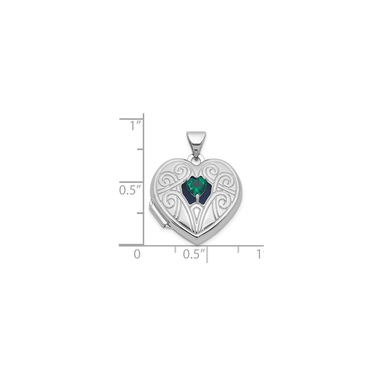 1/5 Carat Lab-Created Emerald Heart Pendant Necklace in Sterling Silver with Chain