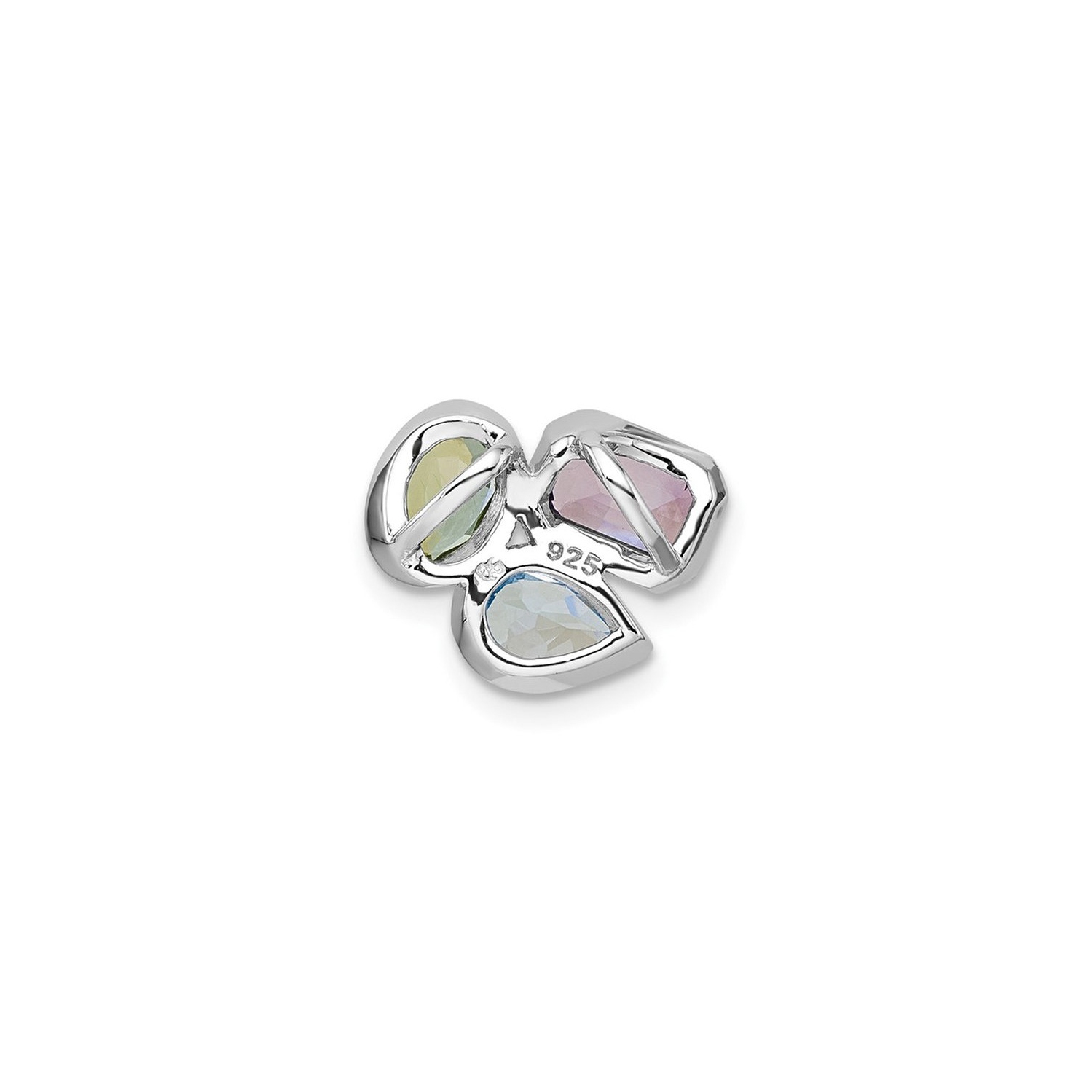 1.33 Carat Blue Topaz, Peridot and Amethyst Pendant Necklace in Sterling Silver with Chain