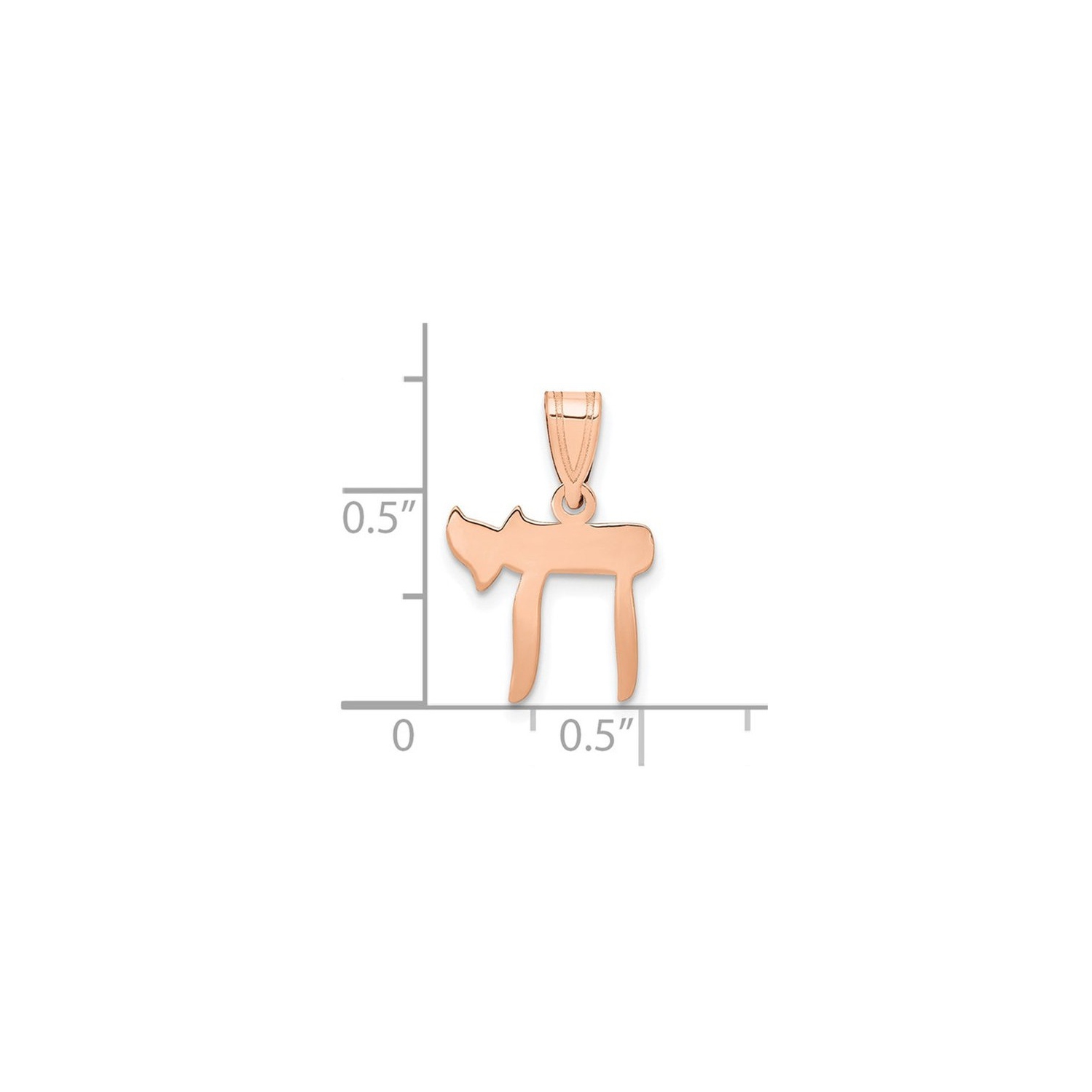 14K Rose Gold Chai Charm Pendant