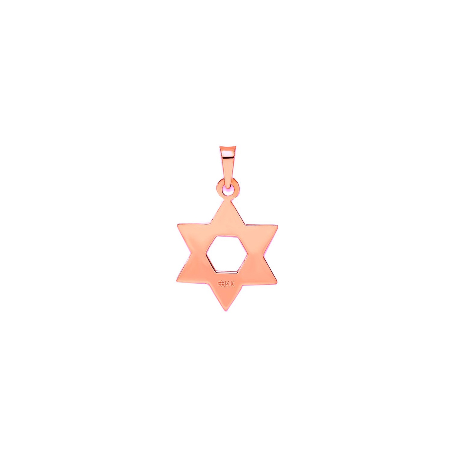 14K Rose Pink Gold Polished Star Of David Pendant