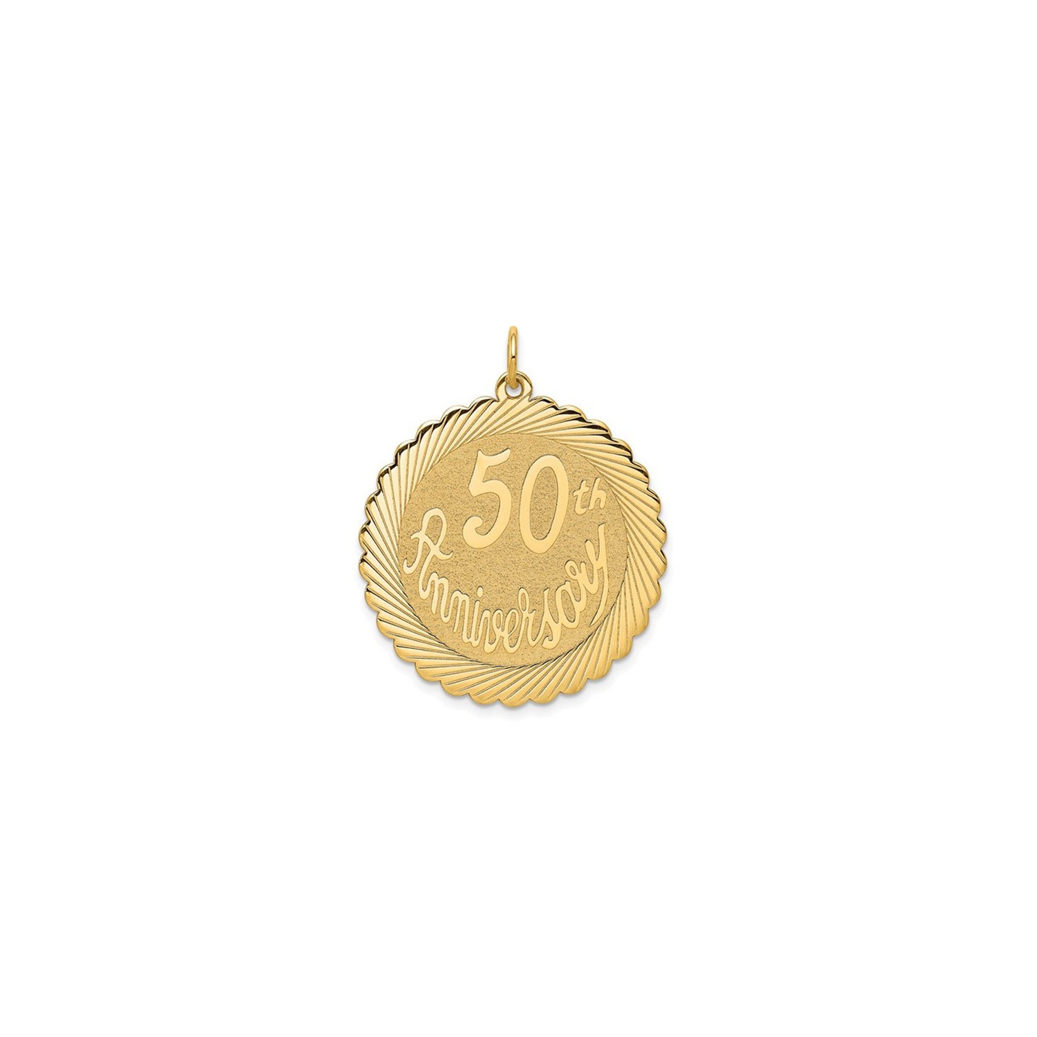 14K Yellow Gold 50th Anniversary Charm Pendant Necklace