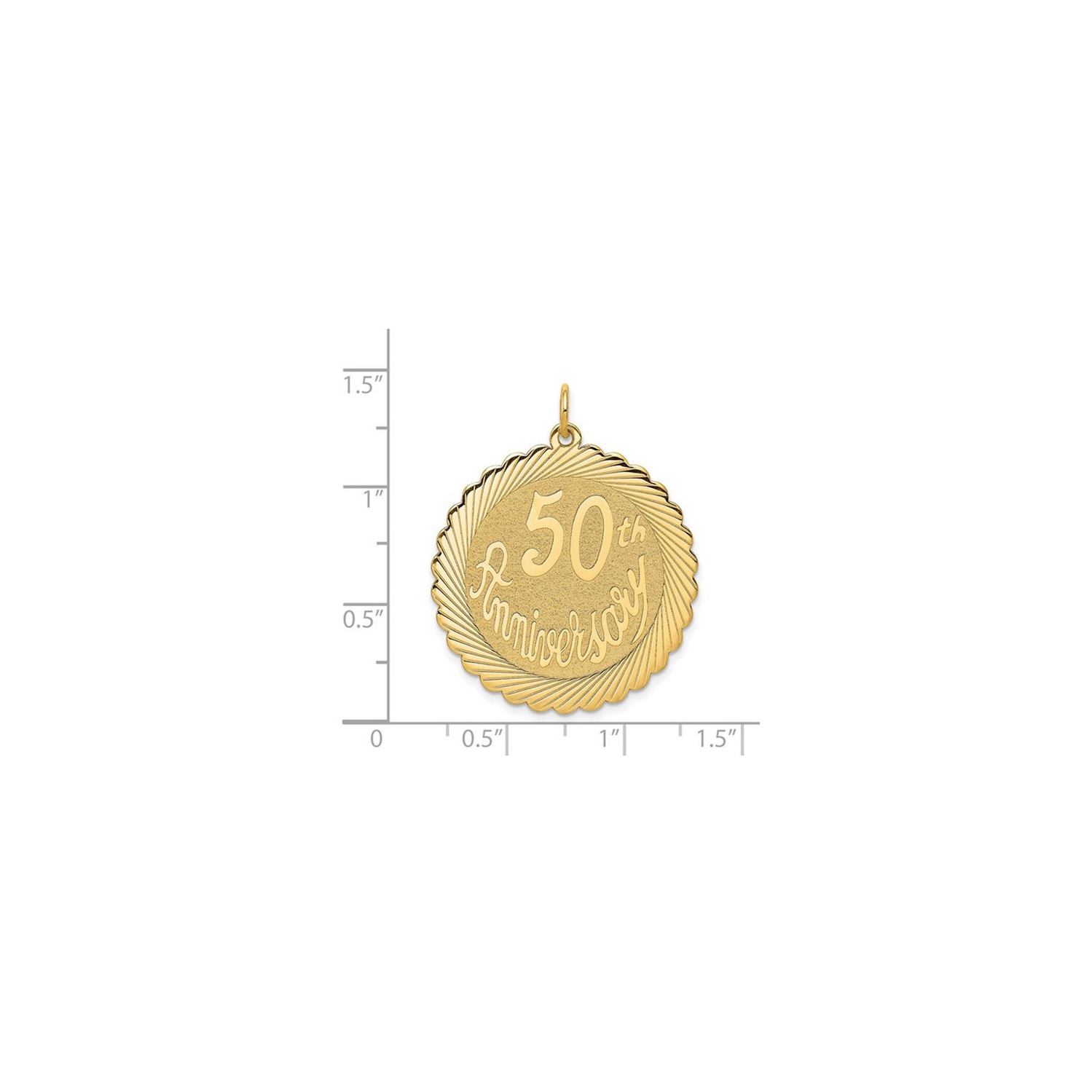 14K Yellow Gold 50th Anniversary Charm Pendant Necklace