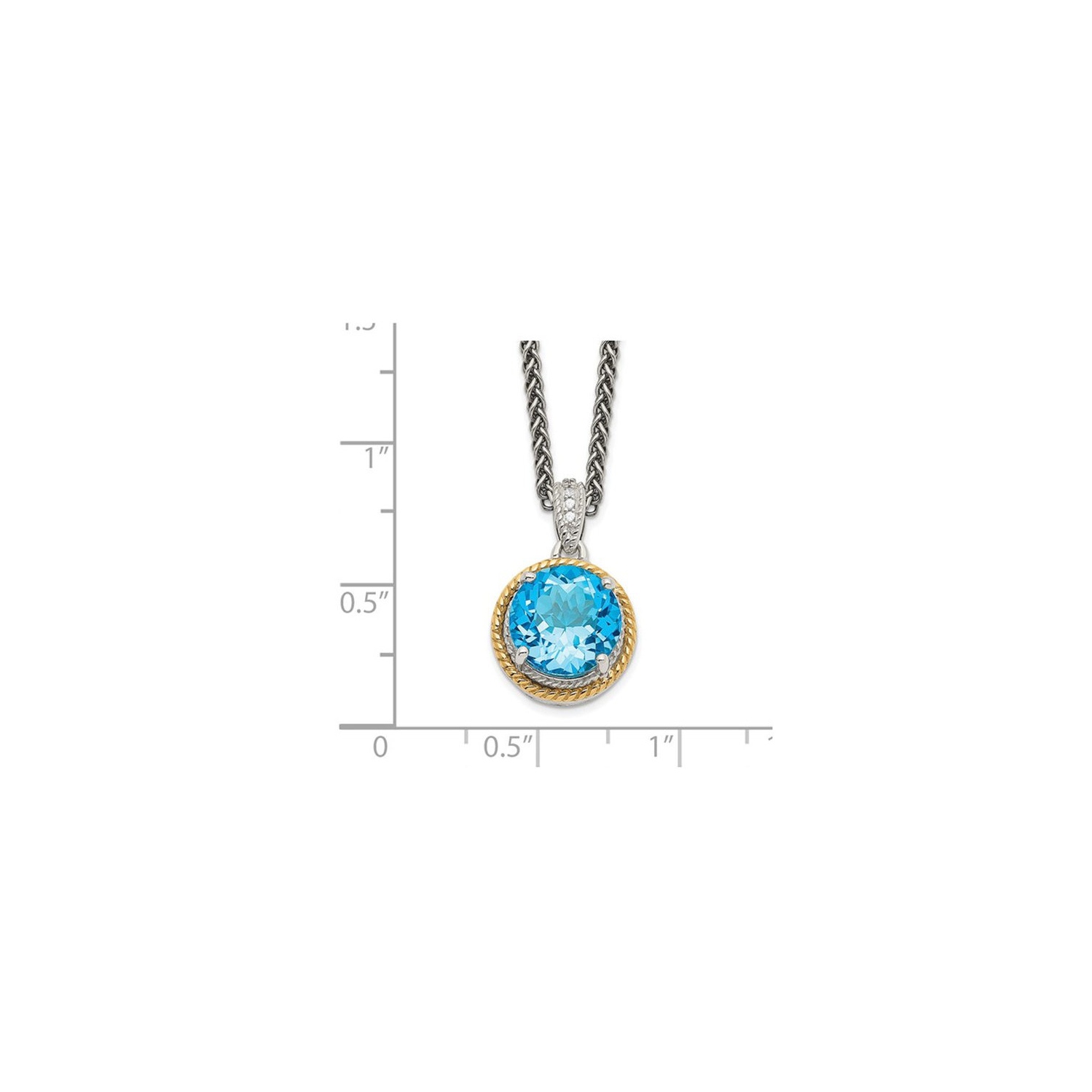 4.05 Carat Blue Topaz Pendant Necklace in Sterling Silver with Chain