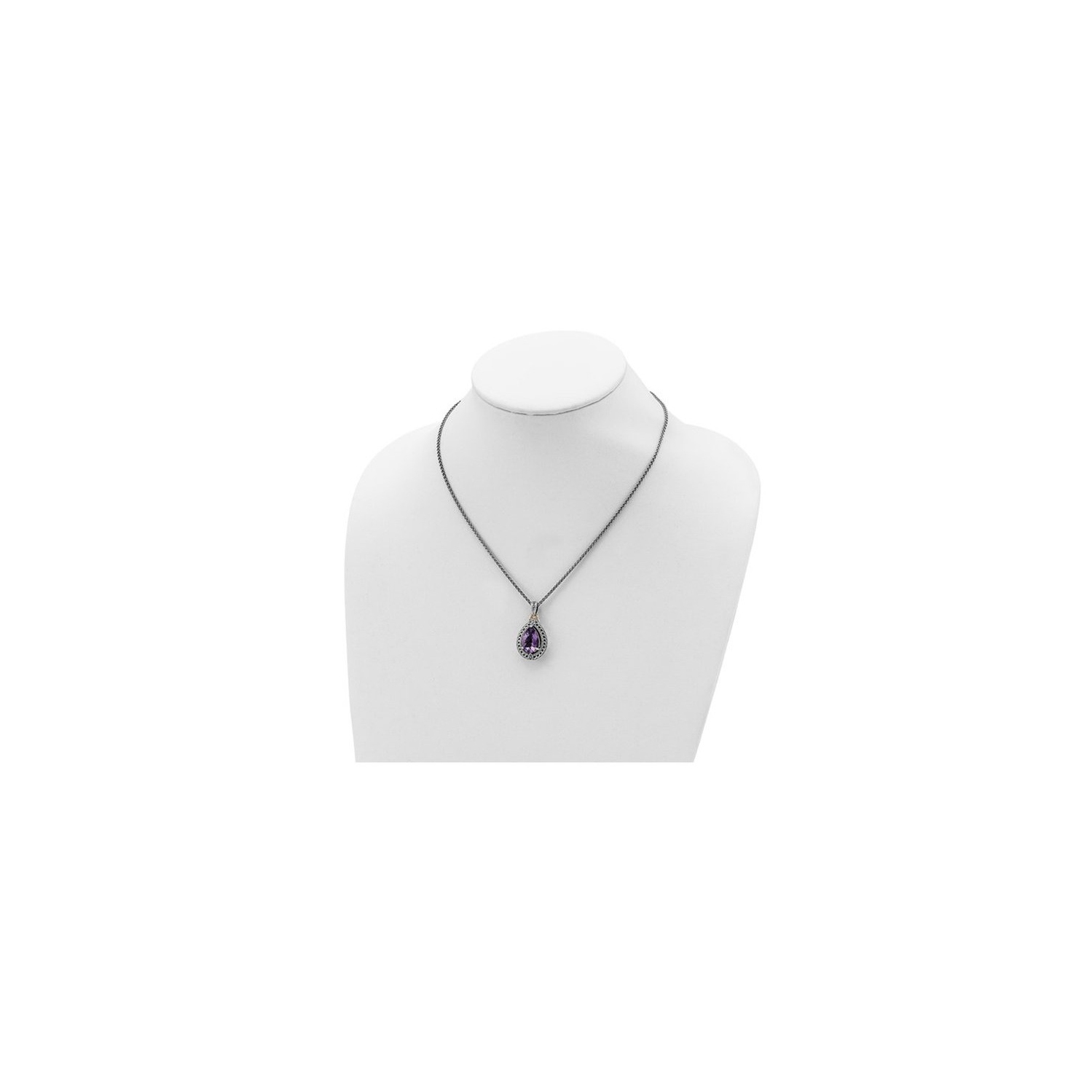 4.50 Carat Amethyst Drop Pendant Necklace in Sterling Silver with Chain