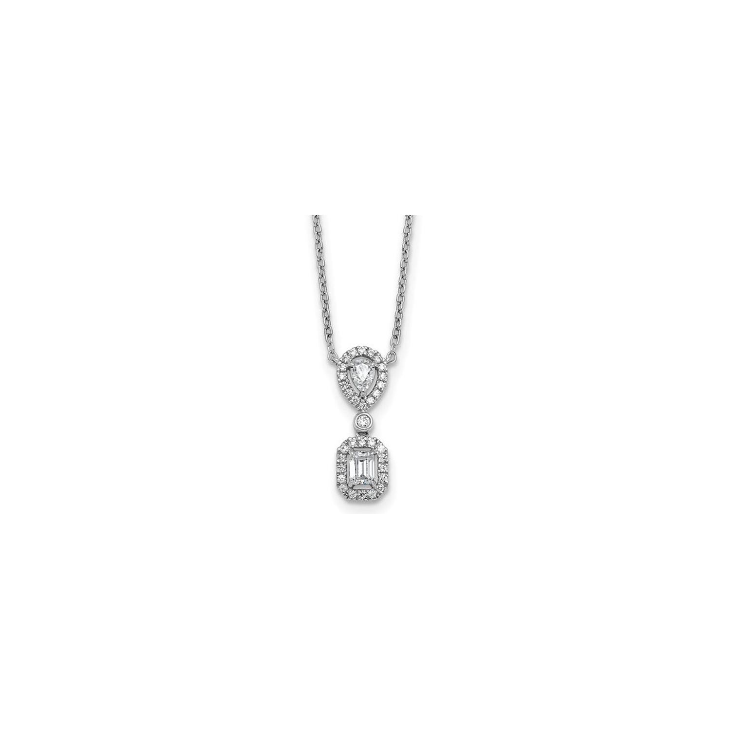 1/2 Carat Lab-Grown Diamond Pendant Necklace in 14K White Gold with Chain