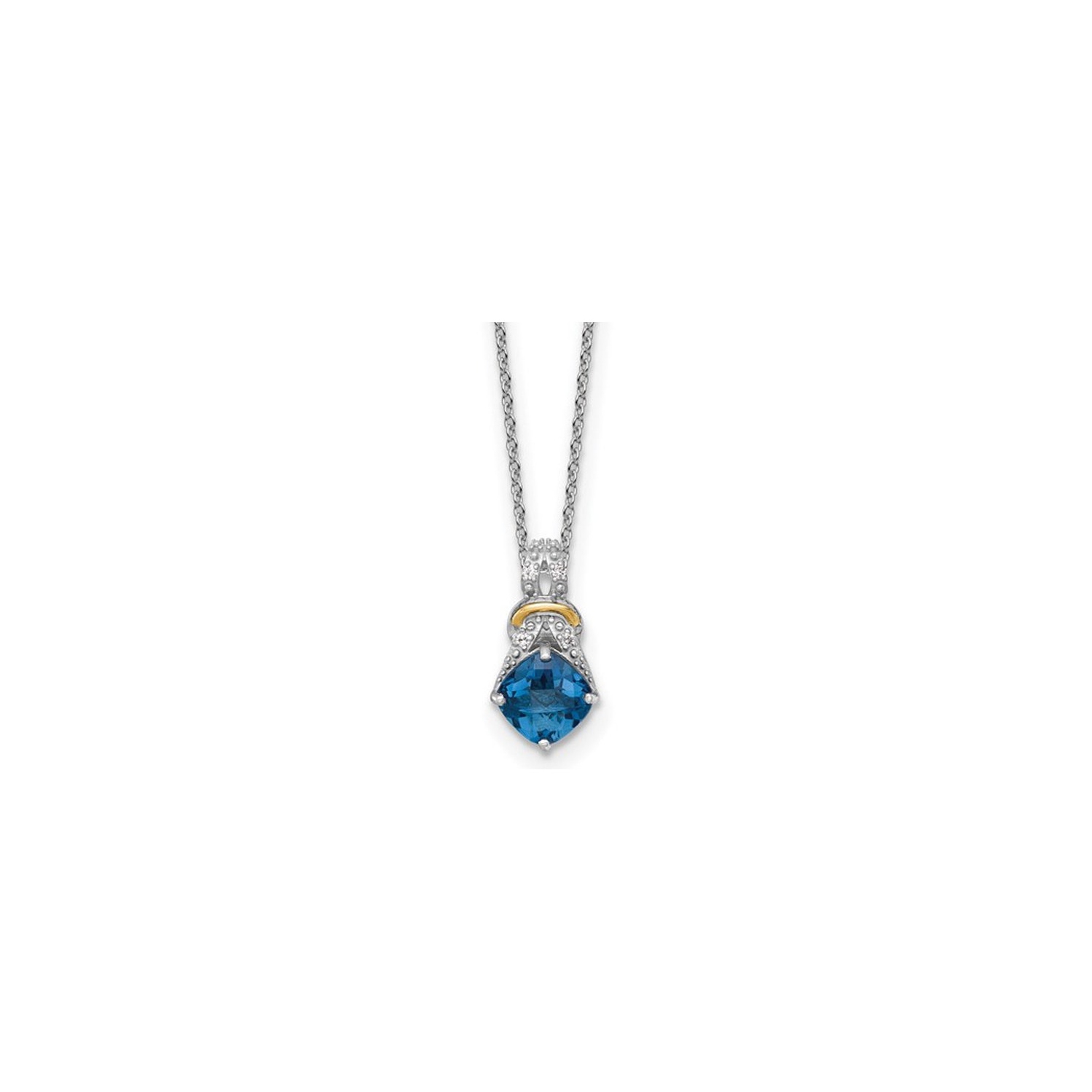 2.38Carat London Blue Topaz Pendant Necklace in Sterling Silver with Chain