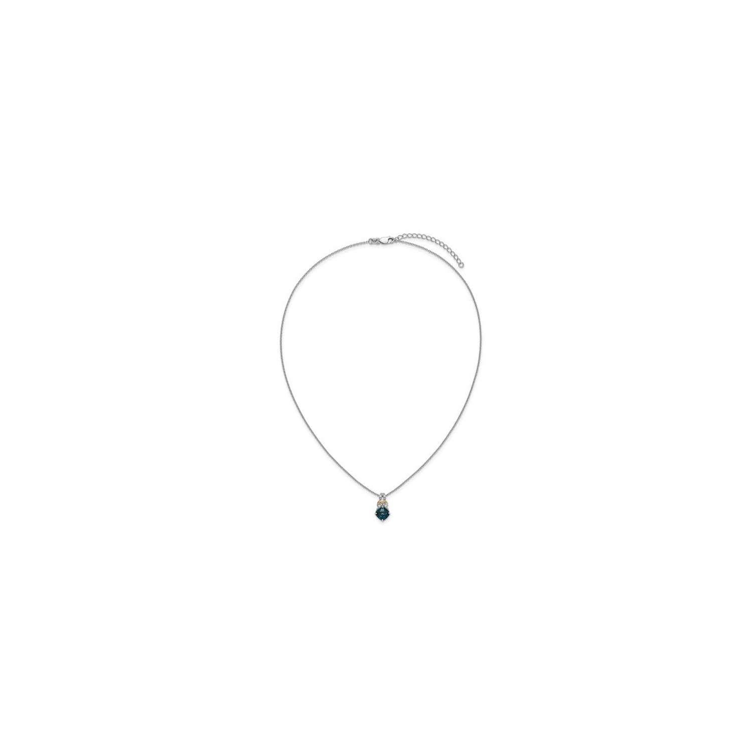 2.38Carat London Blue Topaz Pendant Necklace in Sterling Silver with Chain