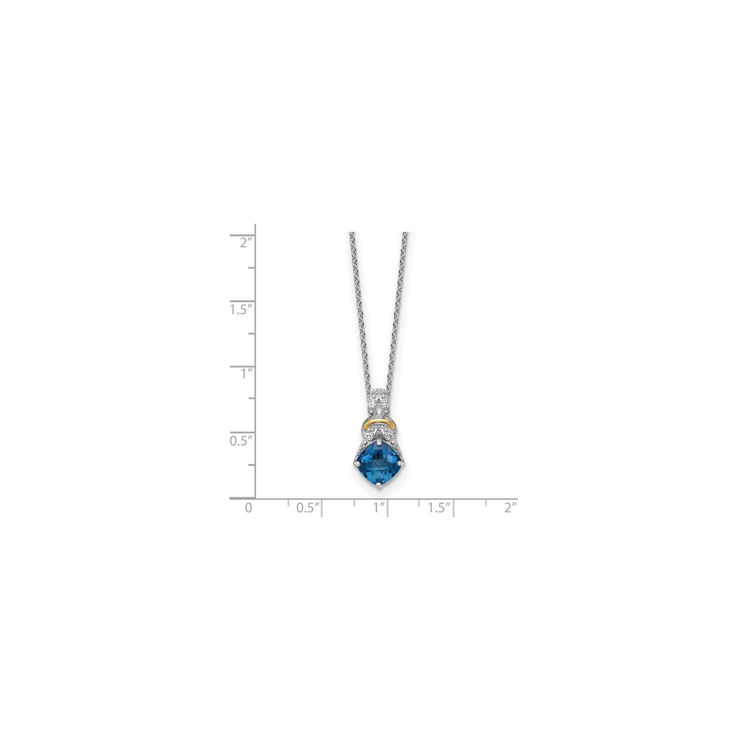 2.38Carat London Blue Topaz Pendant Necklace in Sterling Silver with Chain