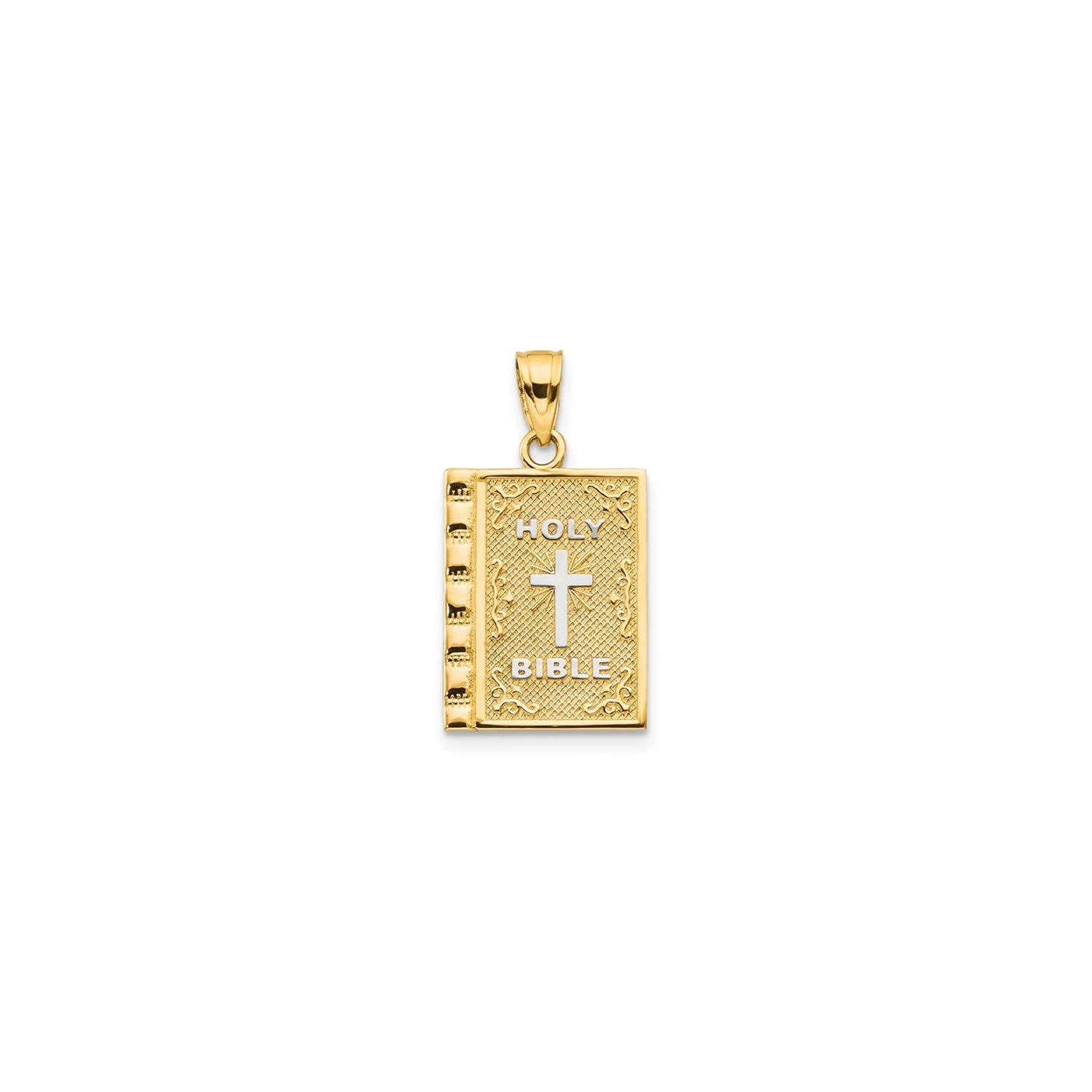 Holy Bible Charm Pendant Necklace in 10K Yellow Gold
